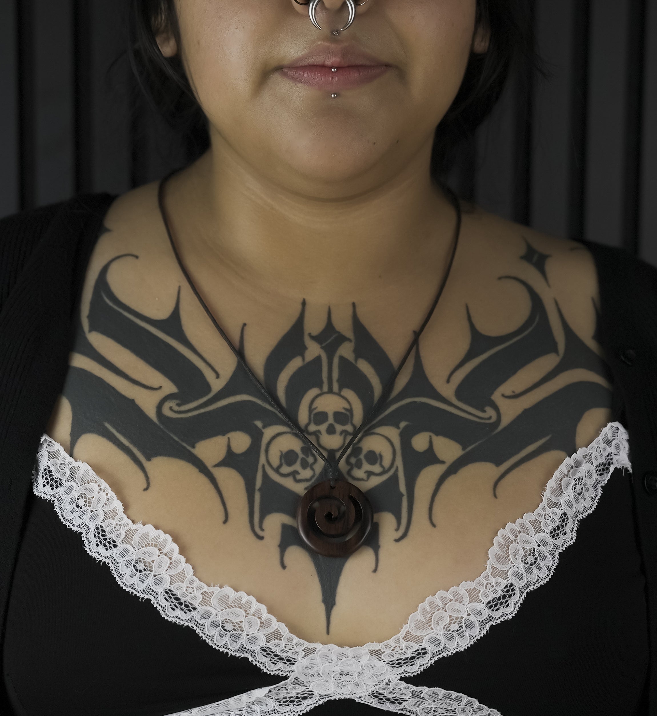 Swirl Narra Wood Pendant Necklace