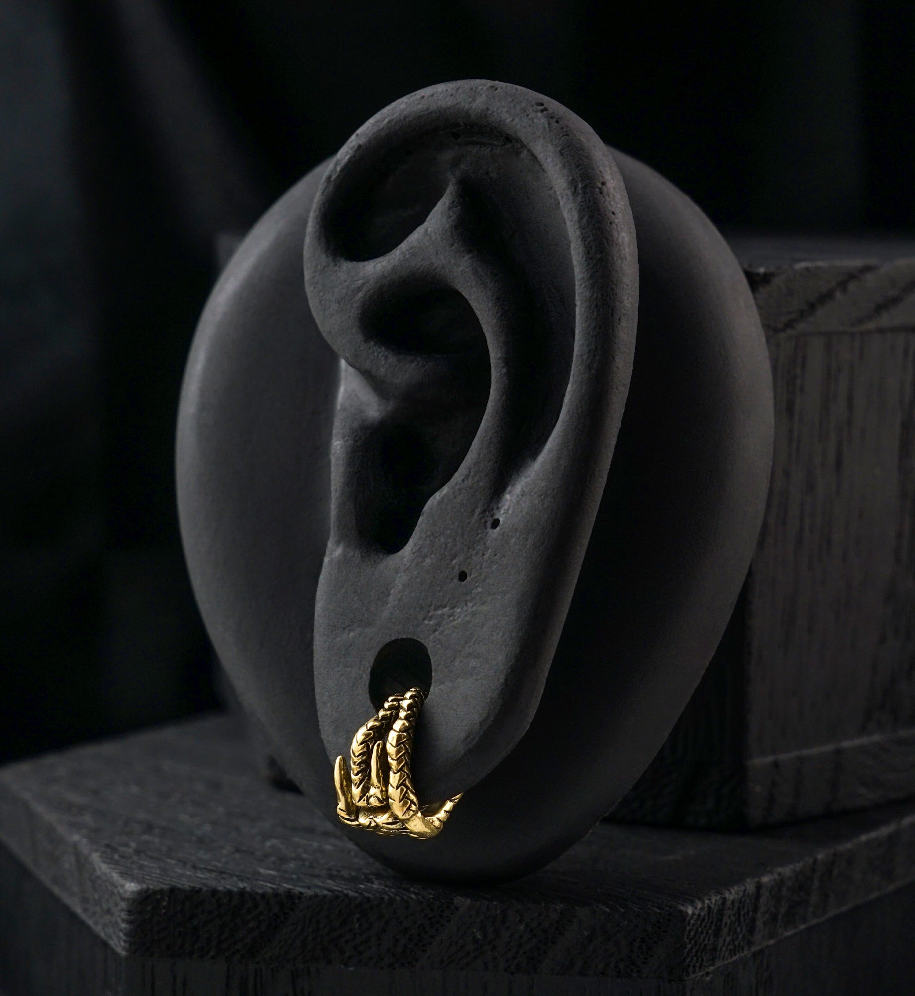 Talon Grip Brass Hinged Stretched Ear Cuffs