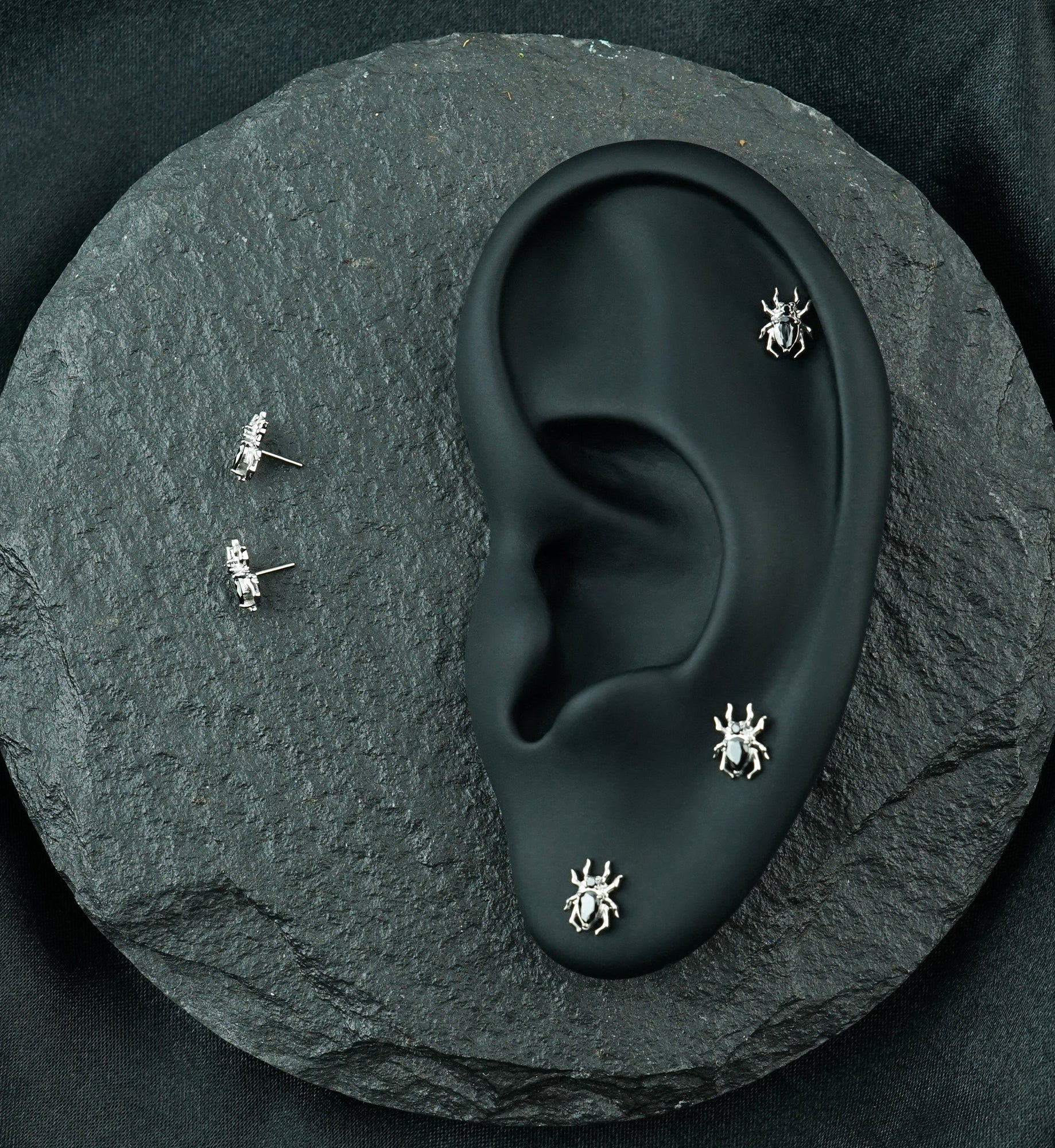 Tarantula Black CZ Titanium Threadless Top