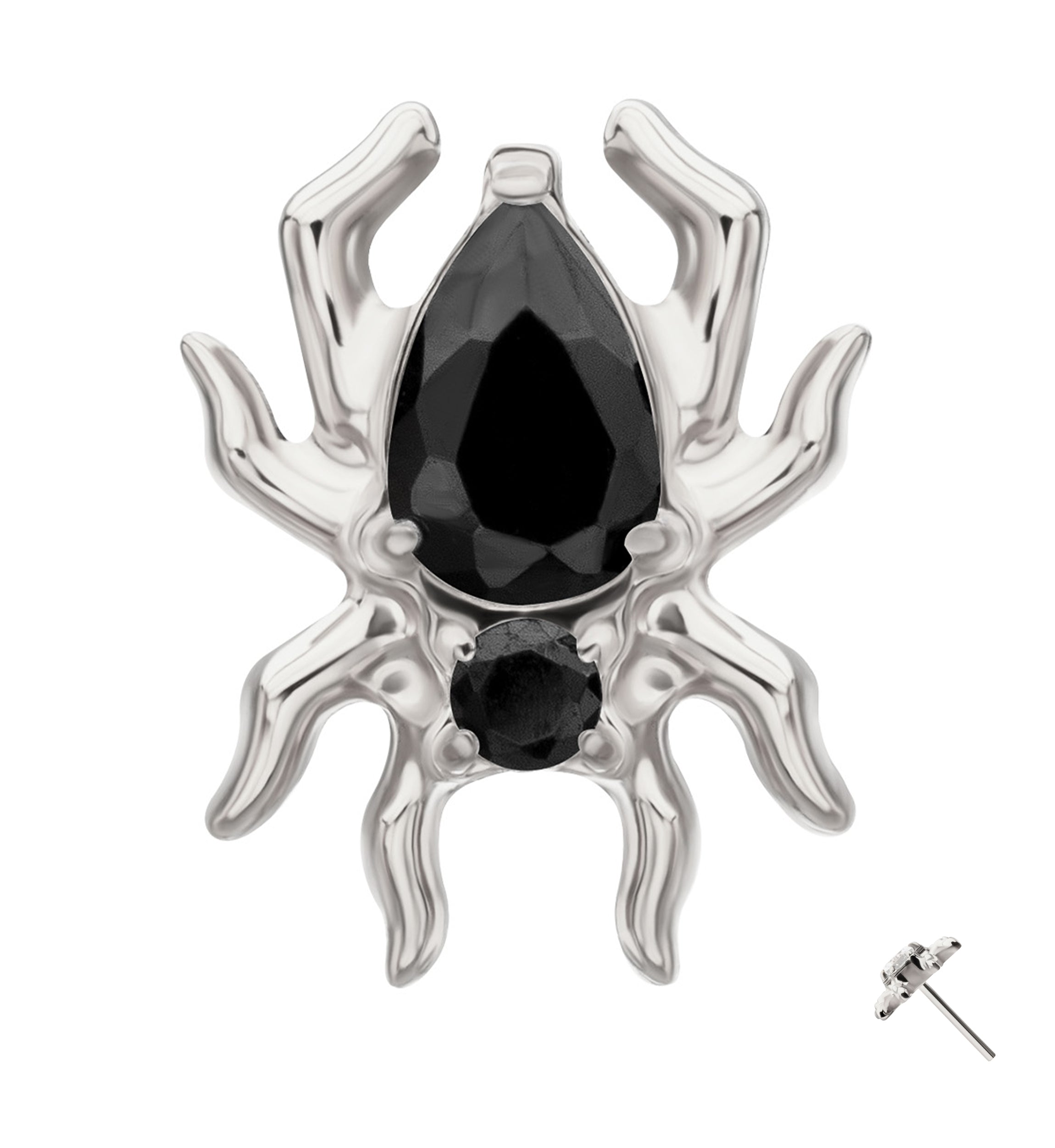 Tarantula Black CZ Titanium Threadless Top