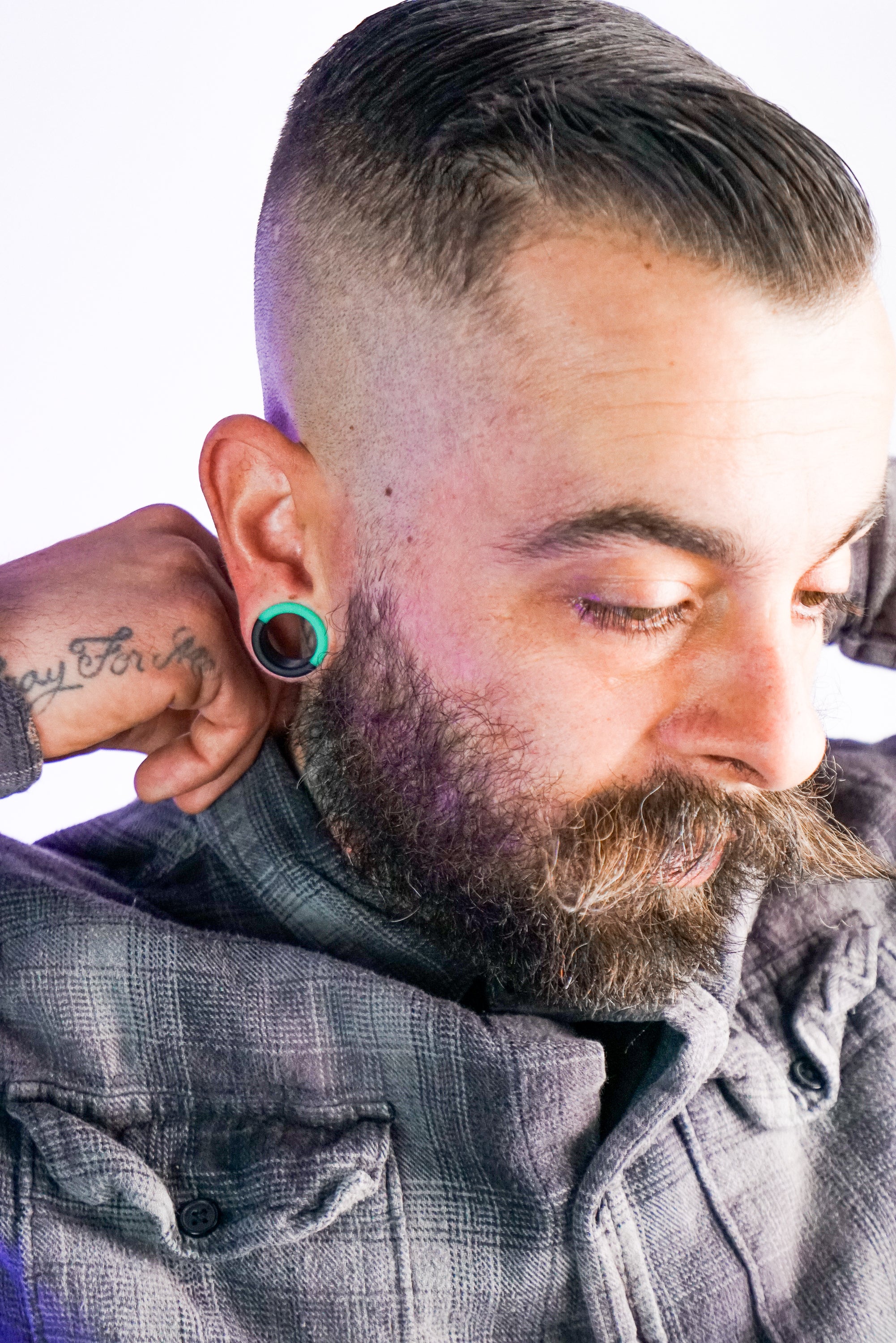 Teal And Black Double Flare Silicone Tunnel Plugs