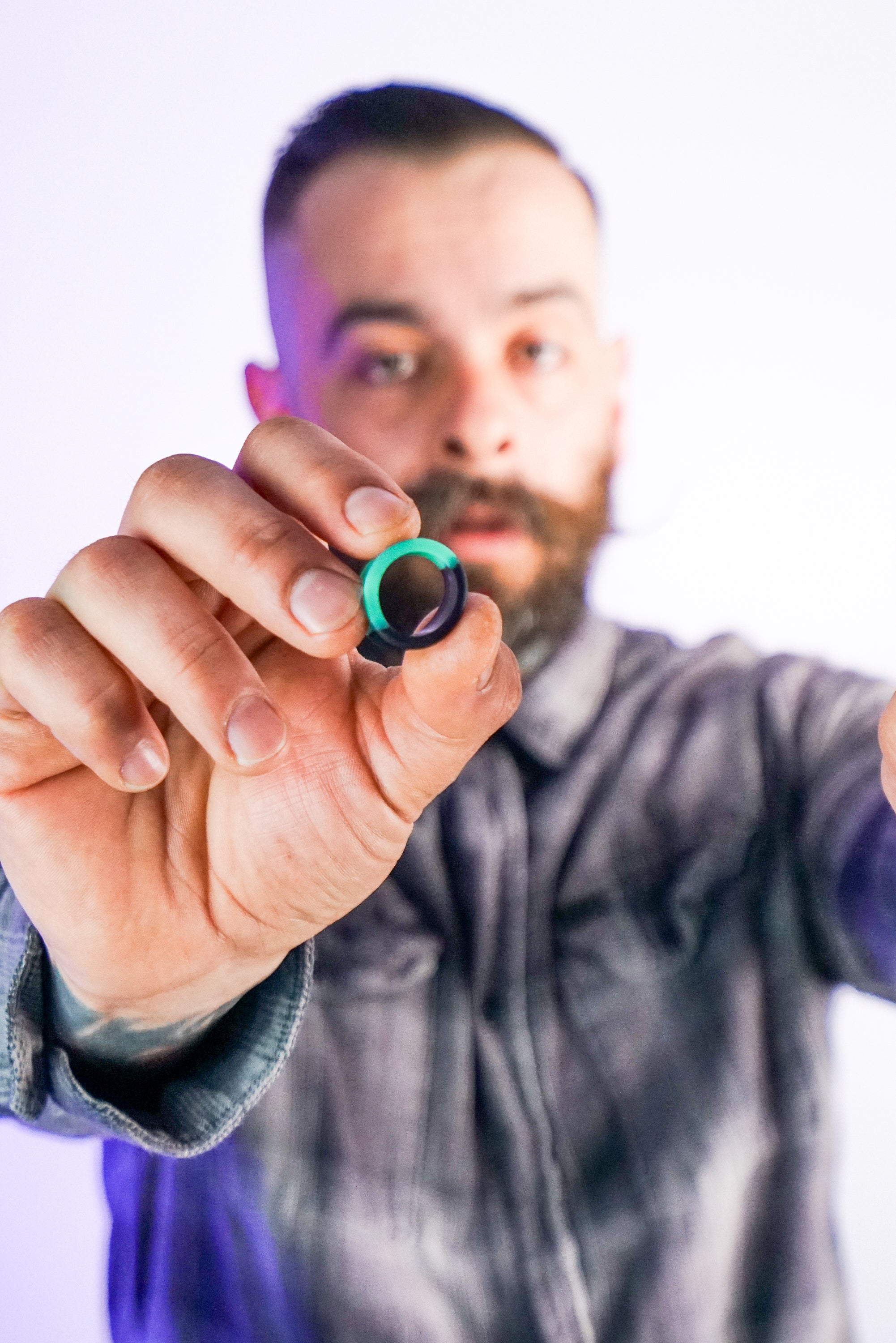 Teal And Black Double Flare Silicone Tunnel Plugs