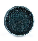 Teal Hammered Glass Double Flare Plugs