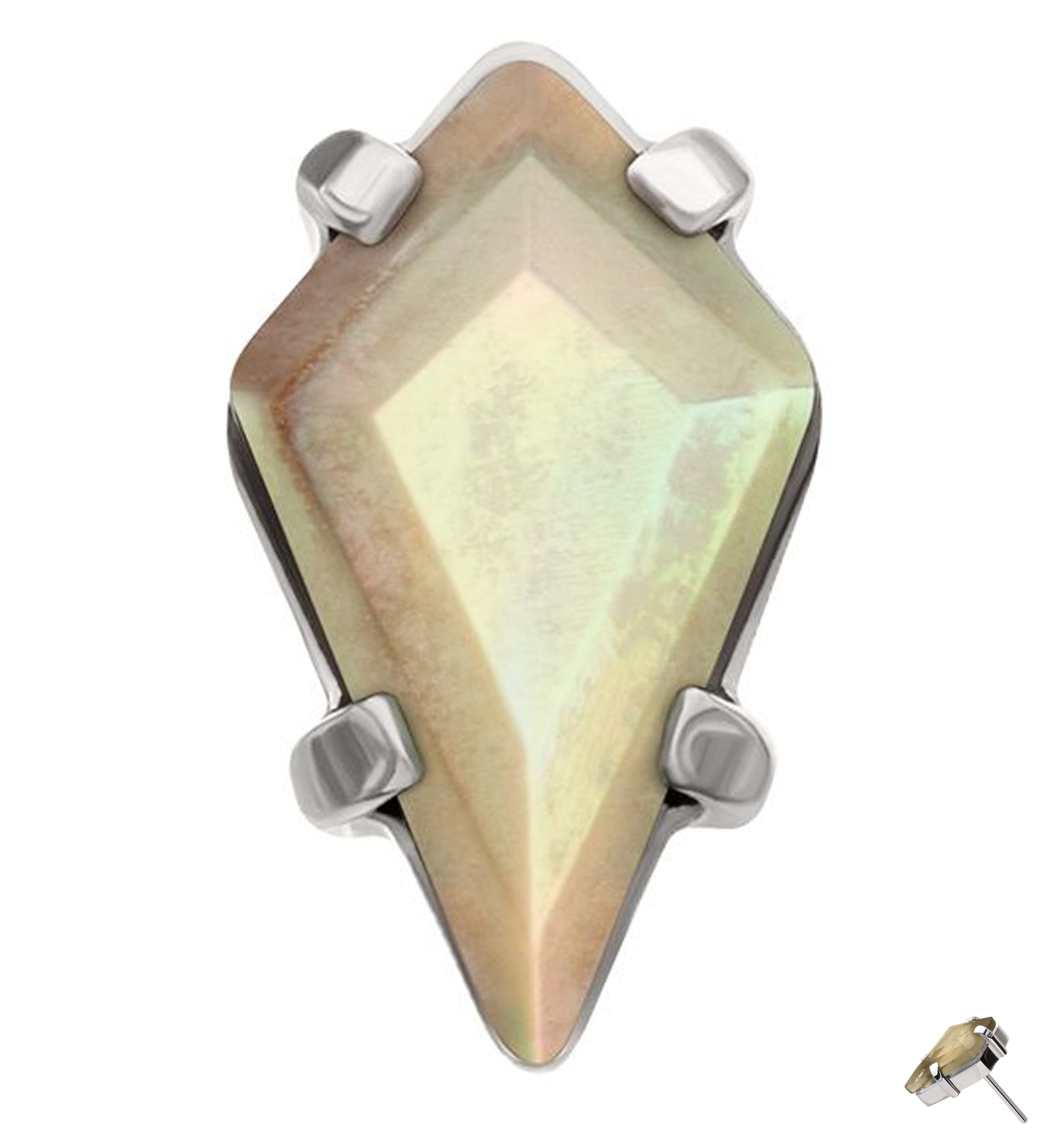 Tetra Abalone Shell Titanium Threadless Top