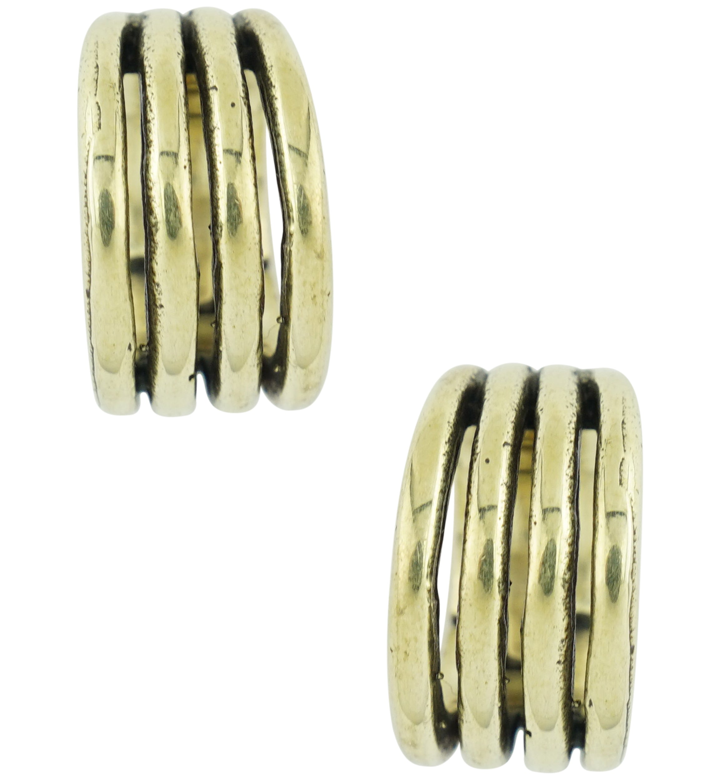 Tetrad Ring Brass Hinged Stretched Ear Cuffs