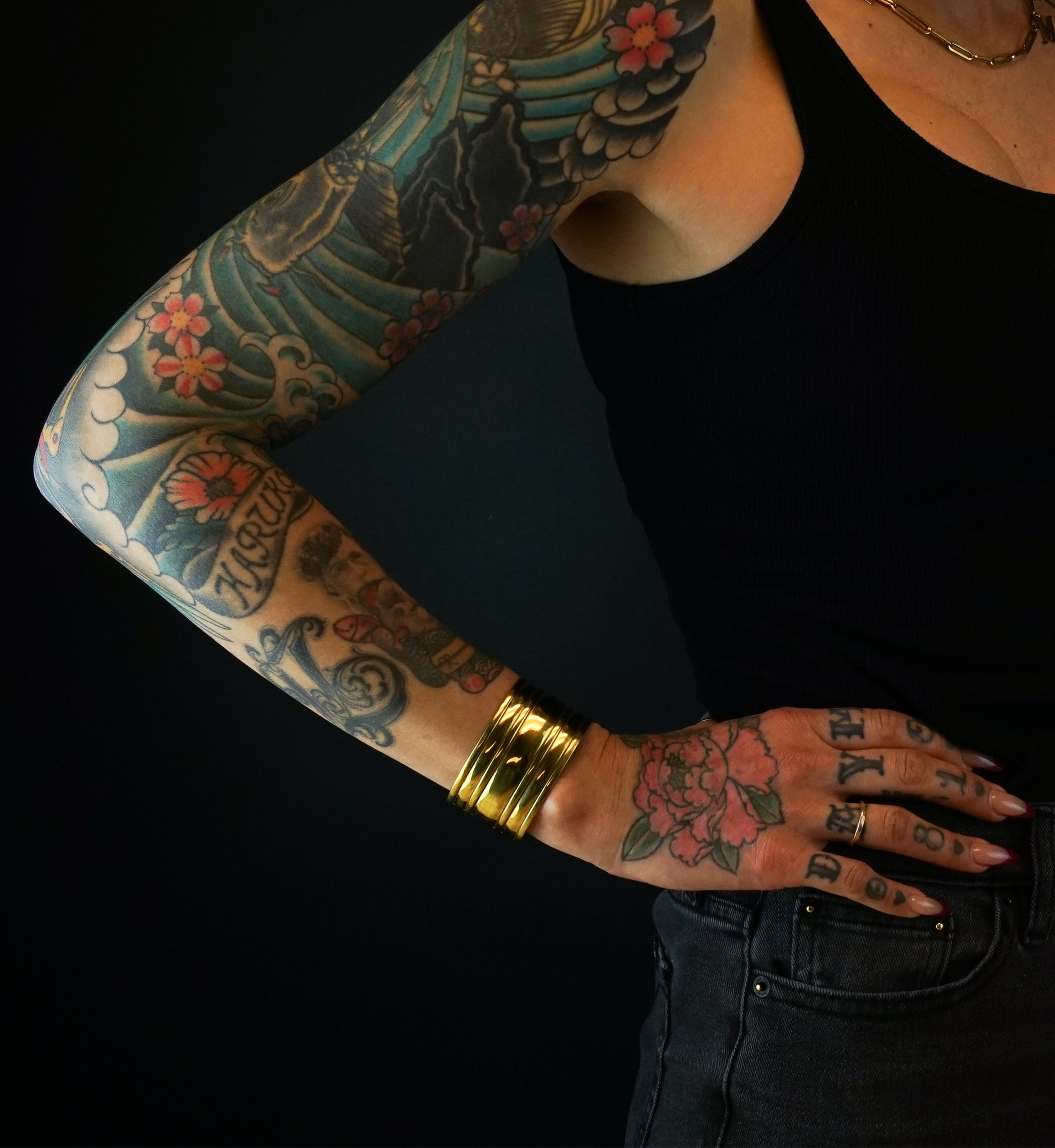 Thick Band Brass Bangle