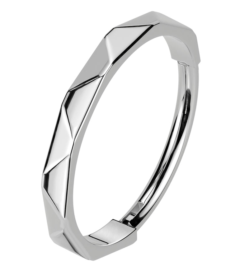 Thin Faceted Titanium Hinged Segment Ring