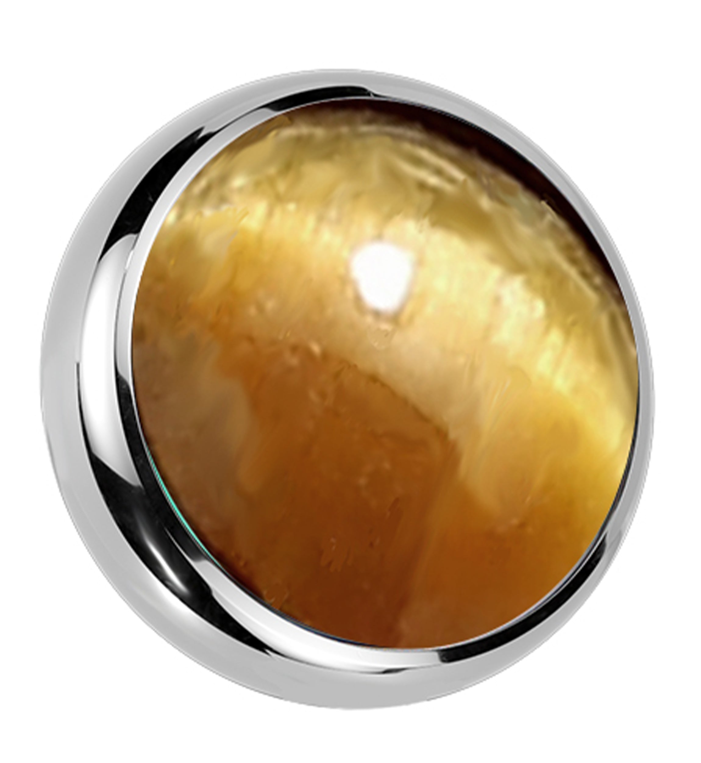 Tiger Eye Stone Titanium Internally Threaded Top
