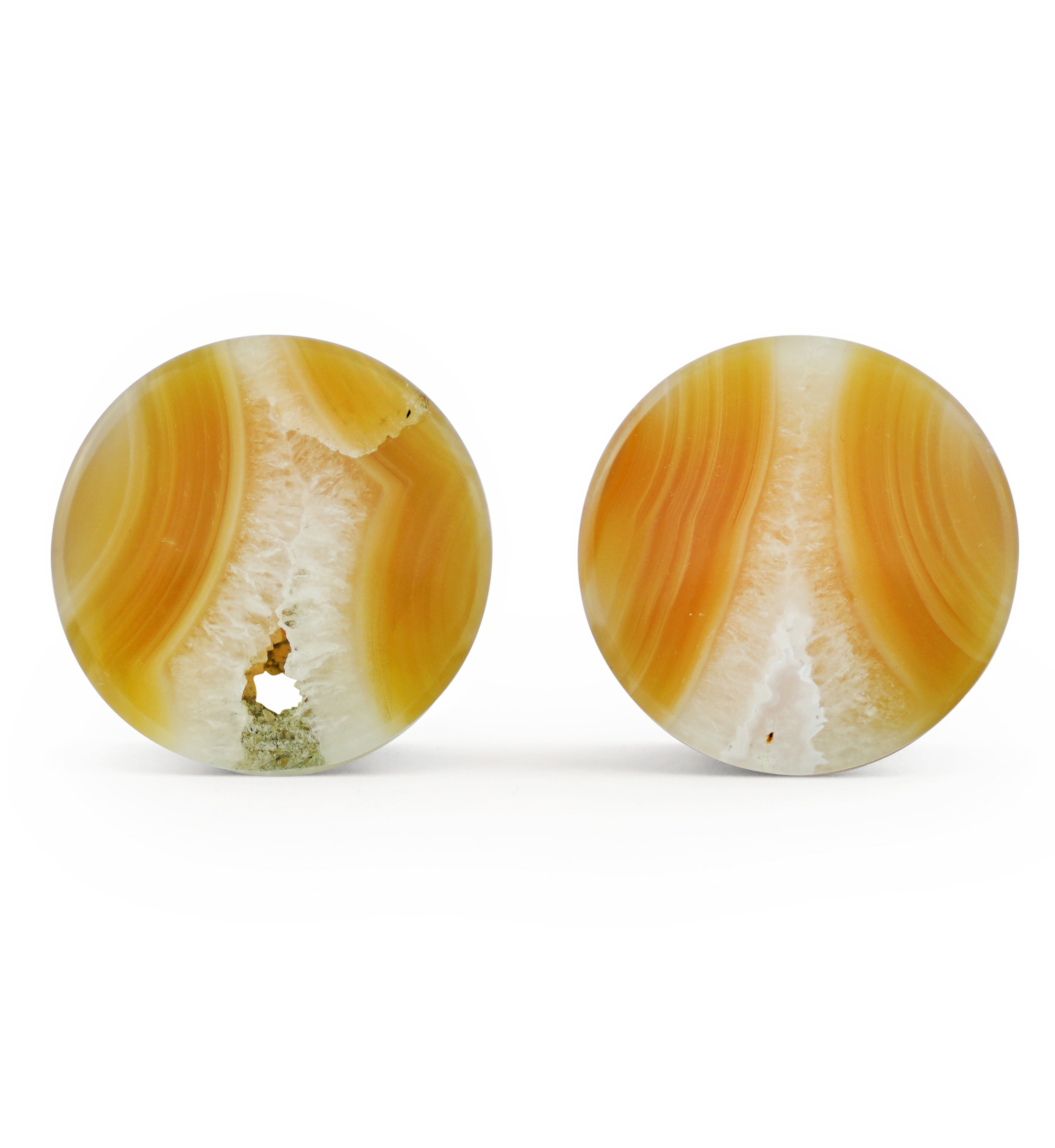 Timor Agate Double Flare Plugs 1" (25mm) Version 1