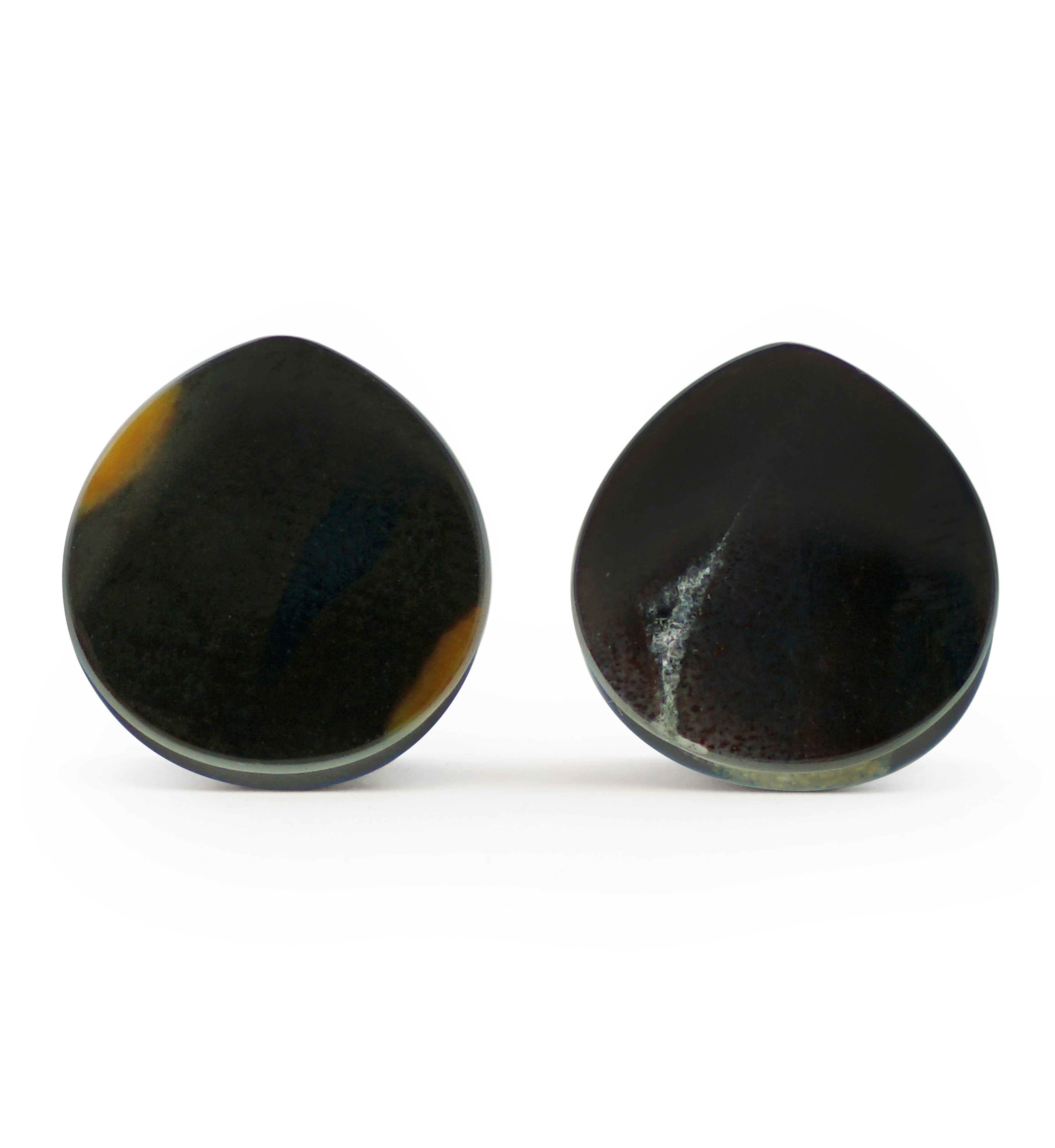 Timor Agate Teardrop Double Flare Plugs 00G (10mm) Version 1