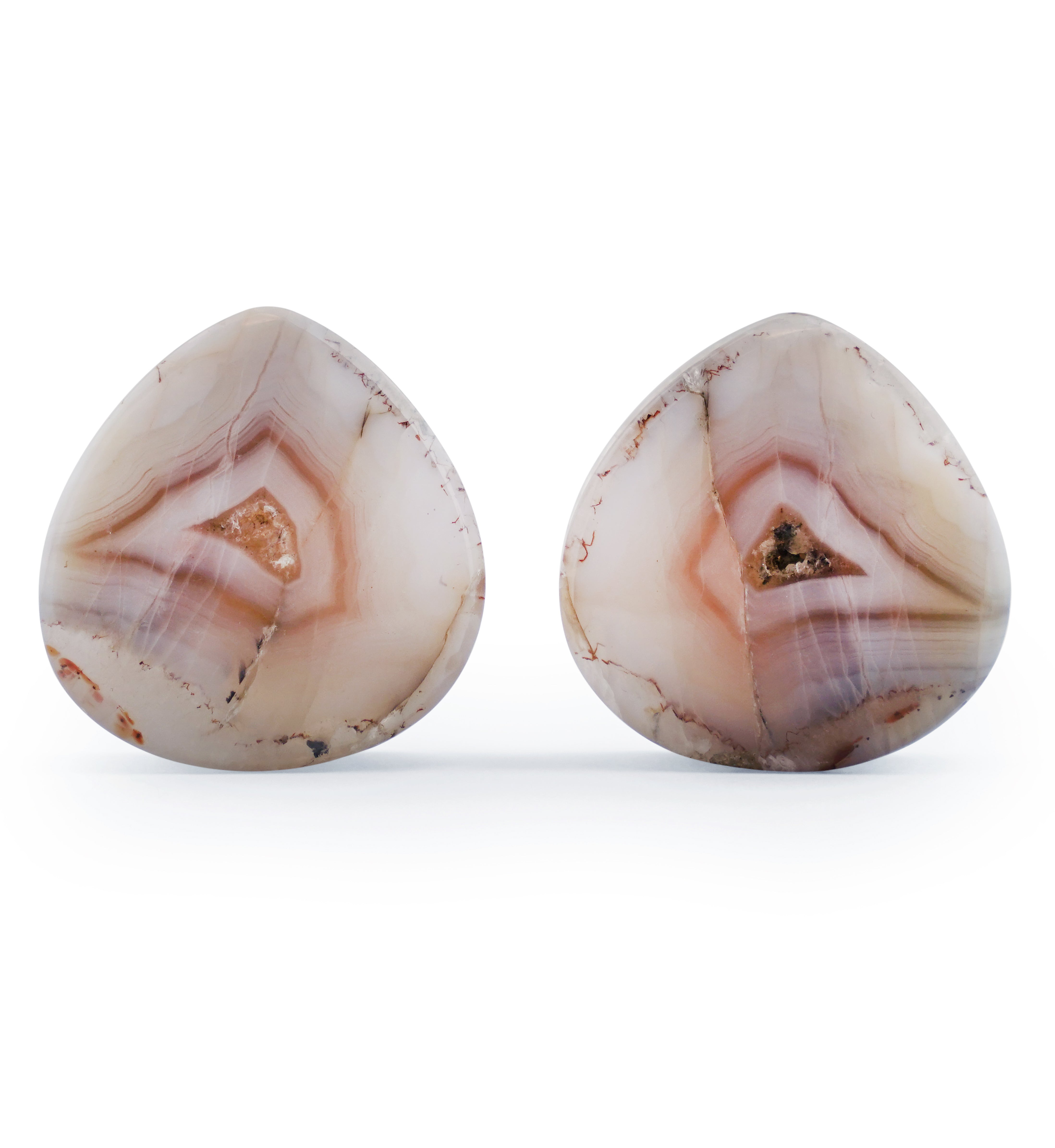 Timor Agate Teardrop Double Flare Plugs 1" (25mm) Version 1