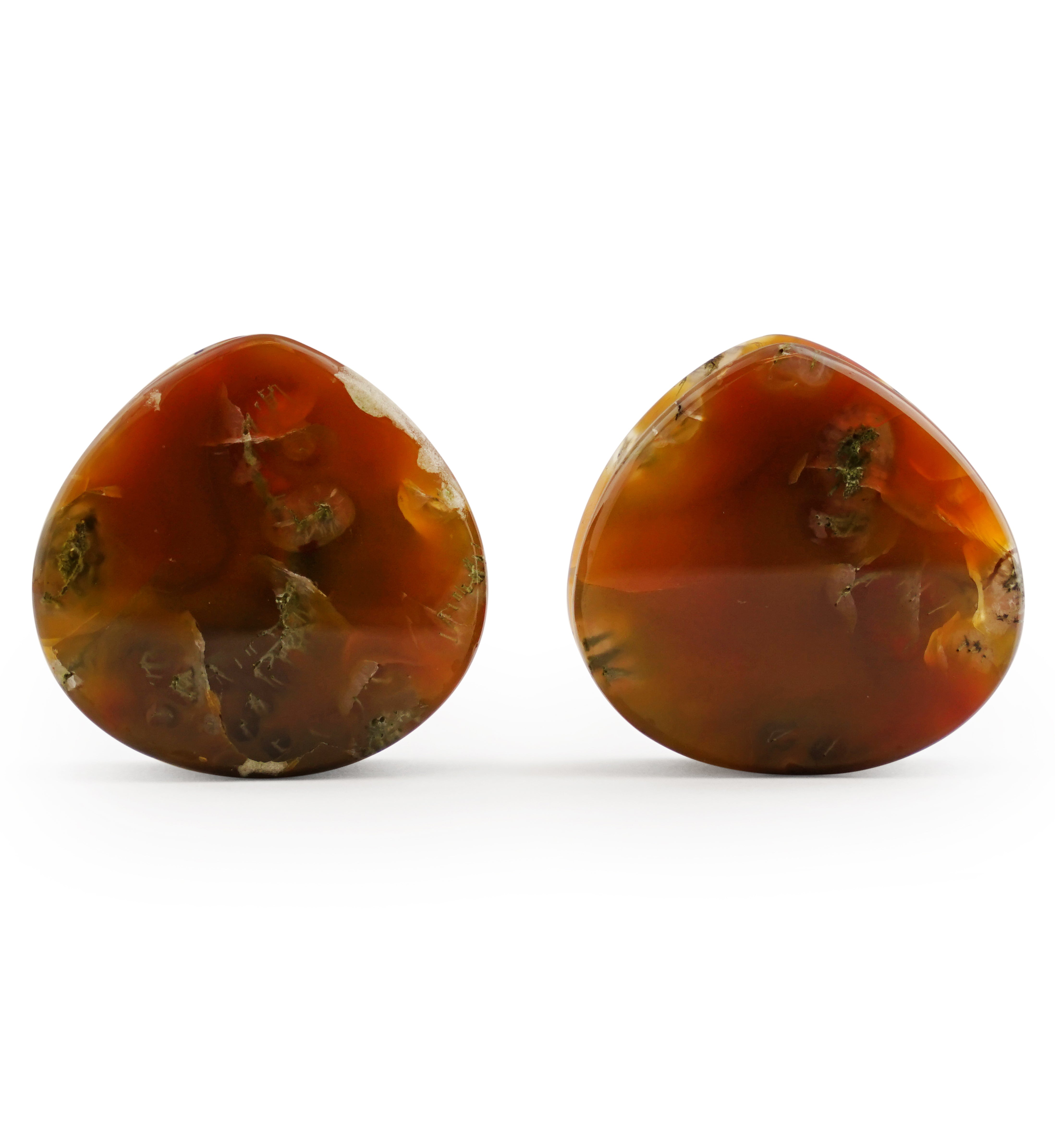 Timor Agate Teardrop Double Flare Plugs 1" (25mm) Version 2