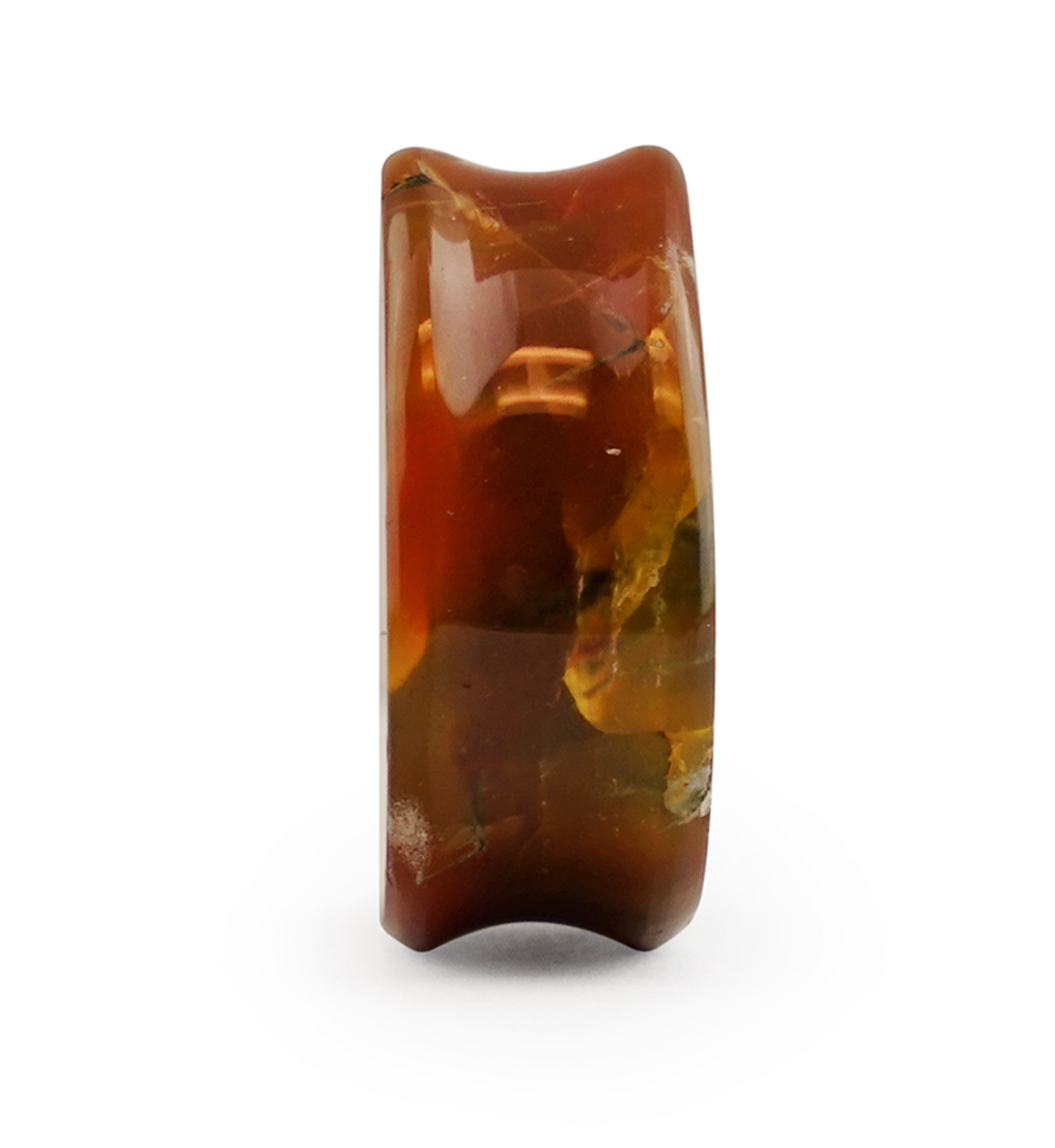 Timor Agate Teardrop Double Flare Plugs 1" (25mm) Version 2