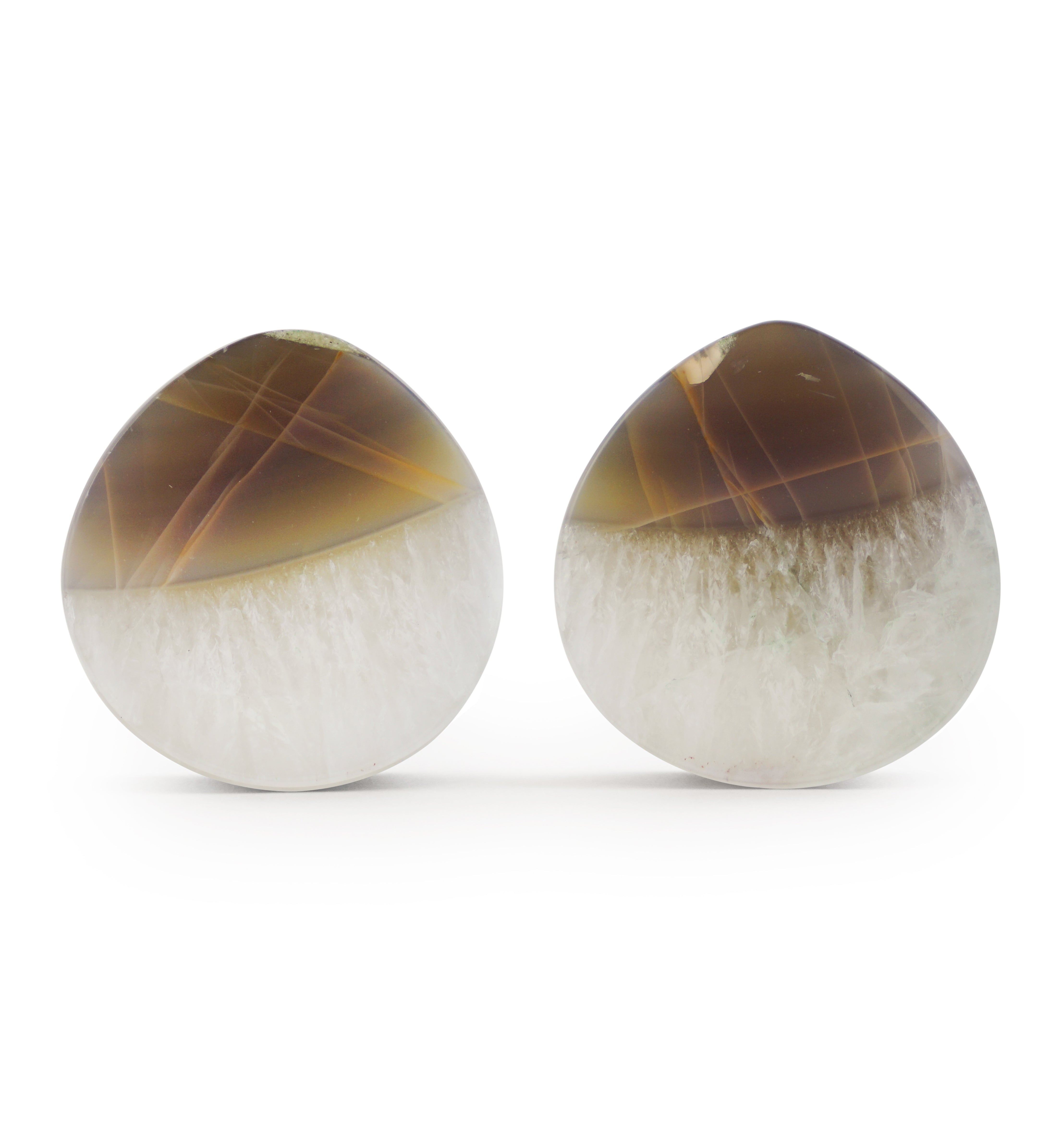 Timor Agate Teardrop Double Flare Plugs 1 & 3/8" (35mm) Version 1