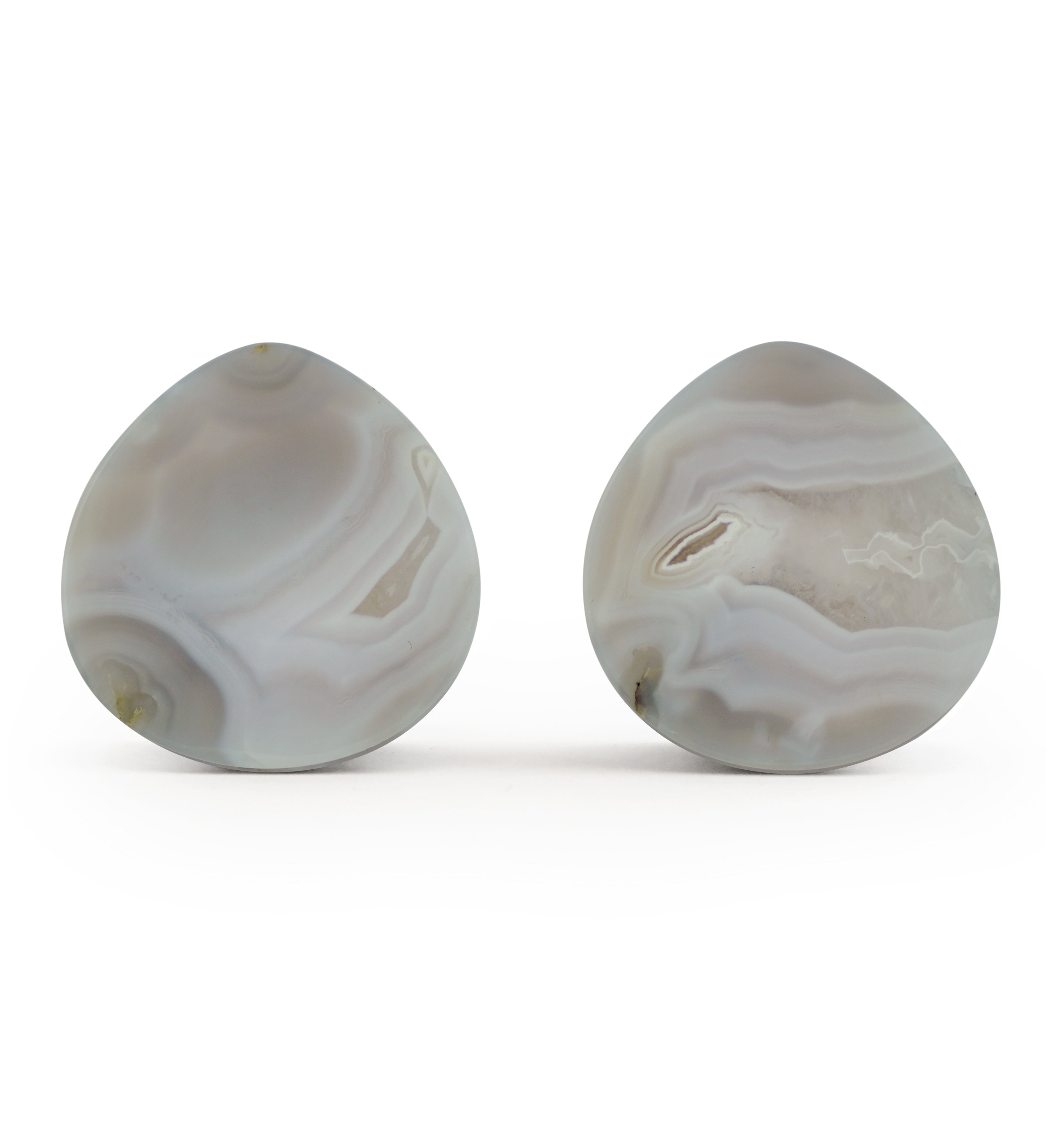 Timor Agate Teardrop Double Flare Plugs 1 & 1/8" (28mm) Version 1