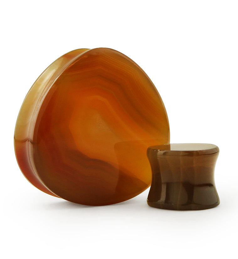 Timor Agate Teardrop Stone Plugs