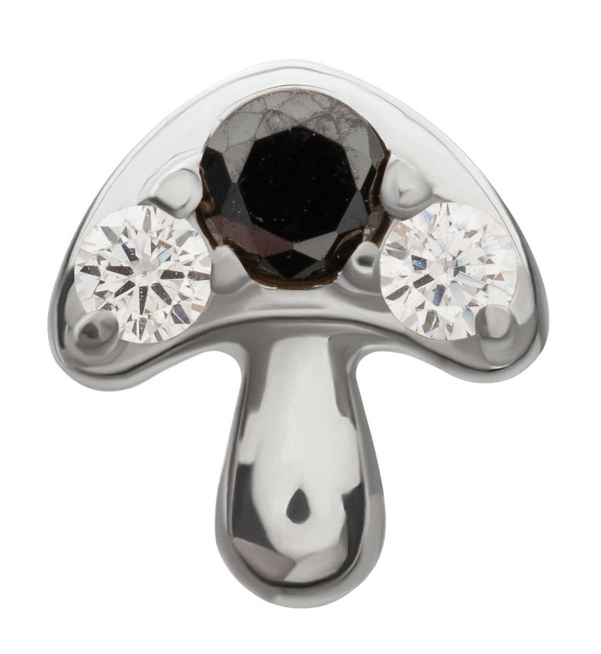 Toadstool Black CZ Titanium Threadless Top
