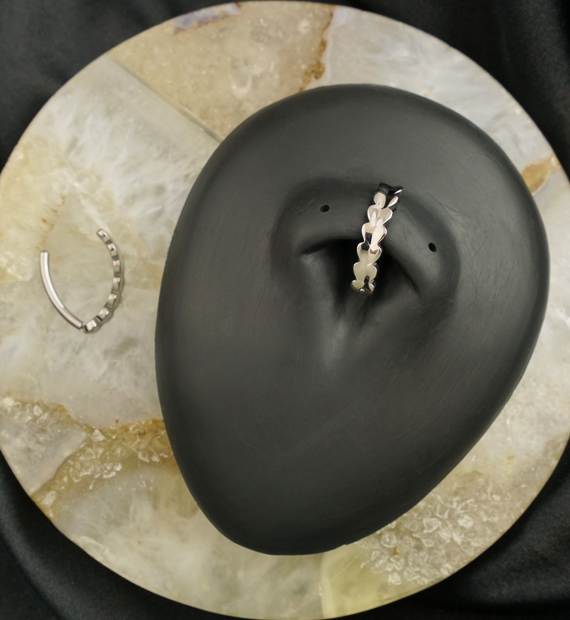 Trail Of Hearts Titanium Hinged Belly Button Ring