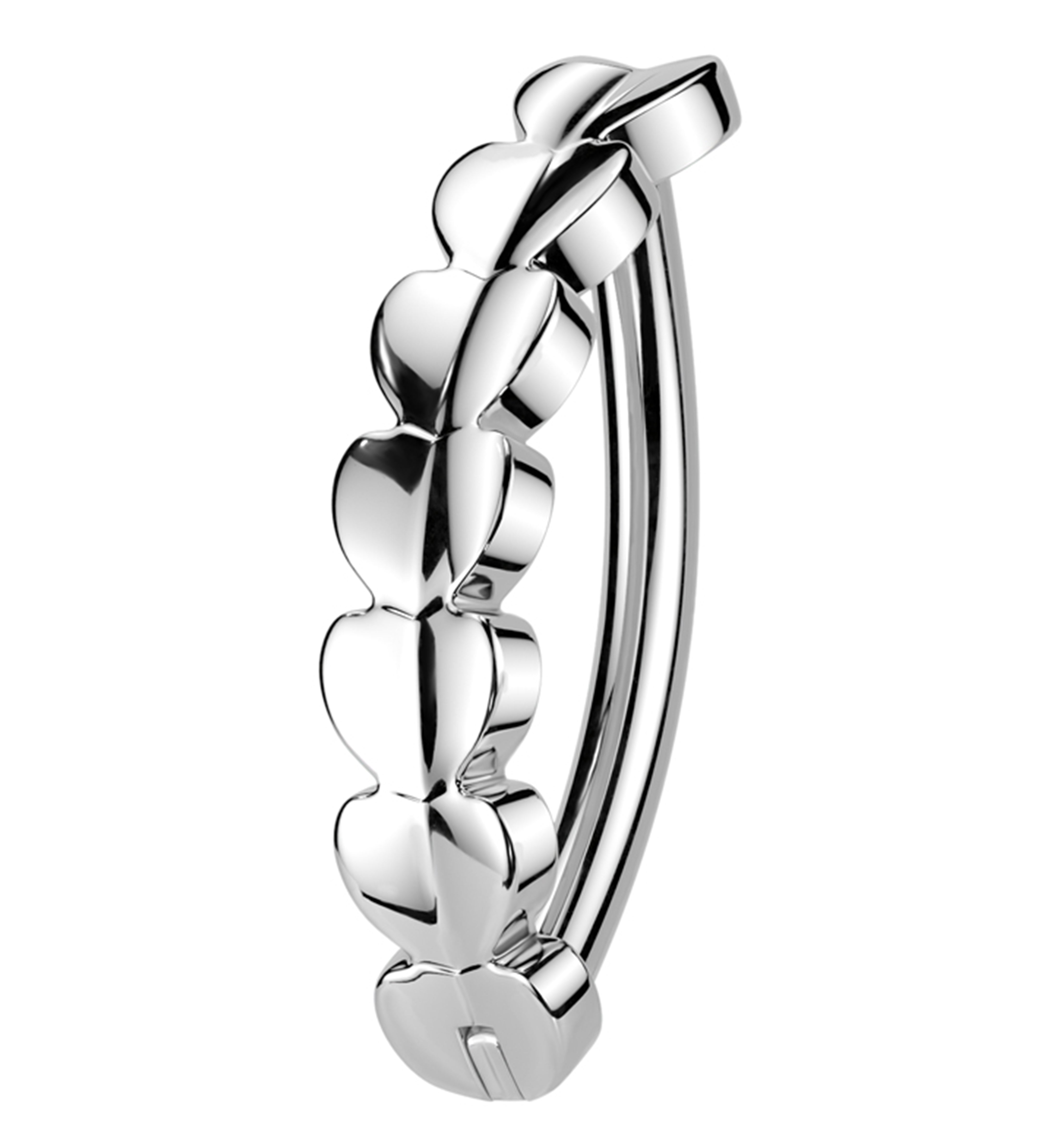 Trail Of Hearts Titanium Hinged Belly Button Ring