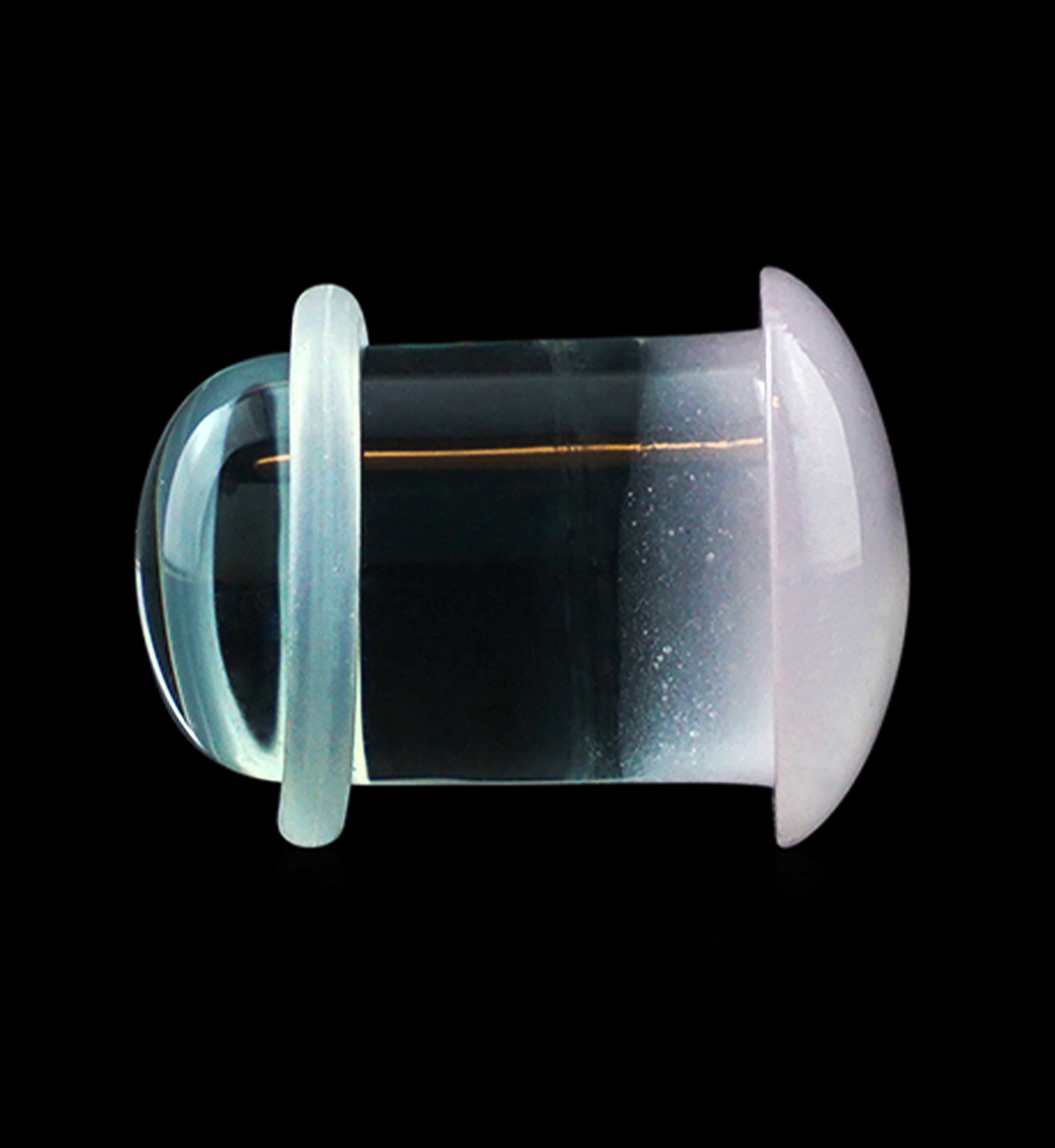 Translucent Pink Color Front Single Flare Glass Plugs