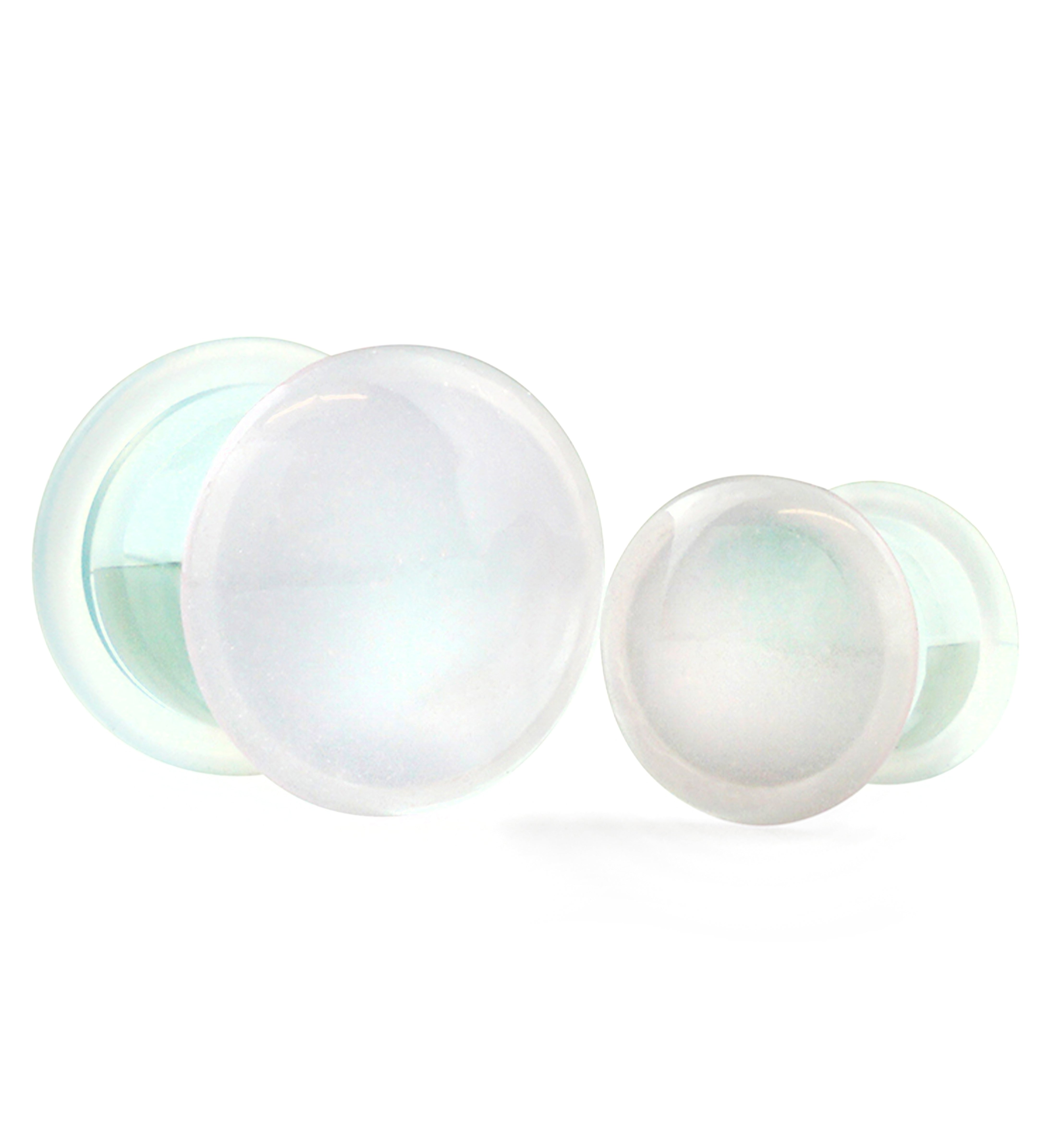 Translucent Pink Color Front Single Flare Glass Plugs