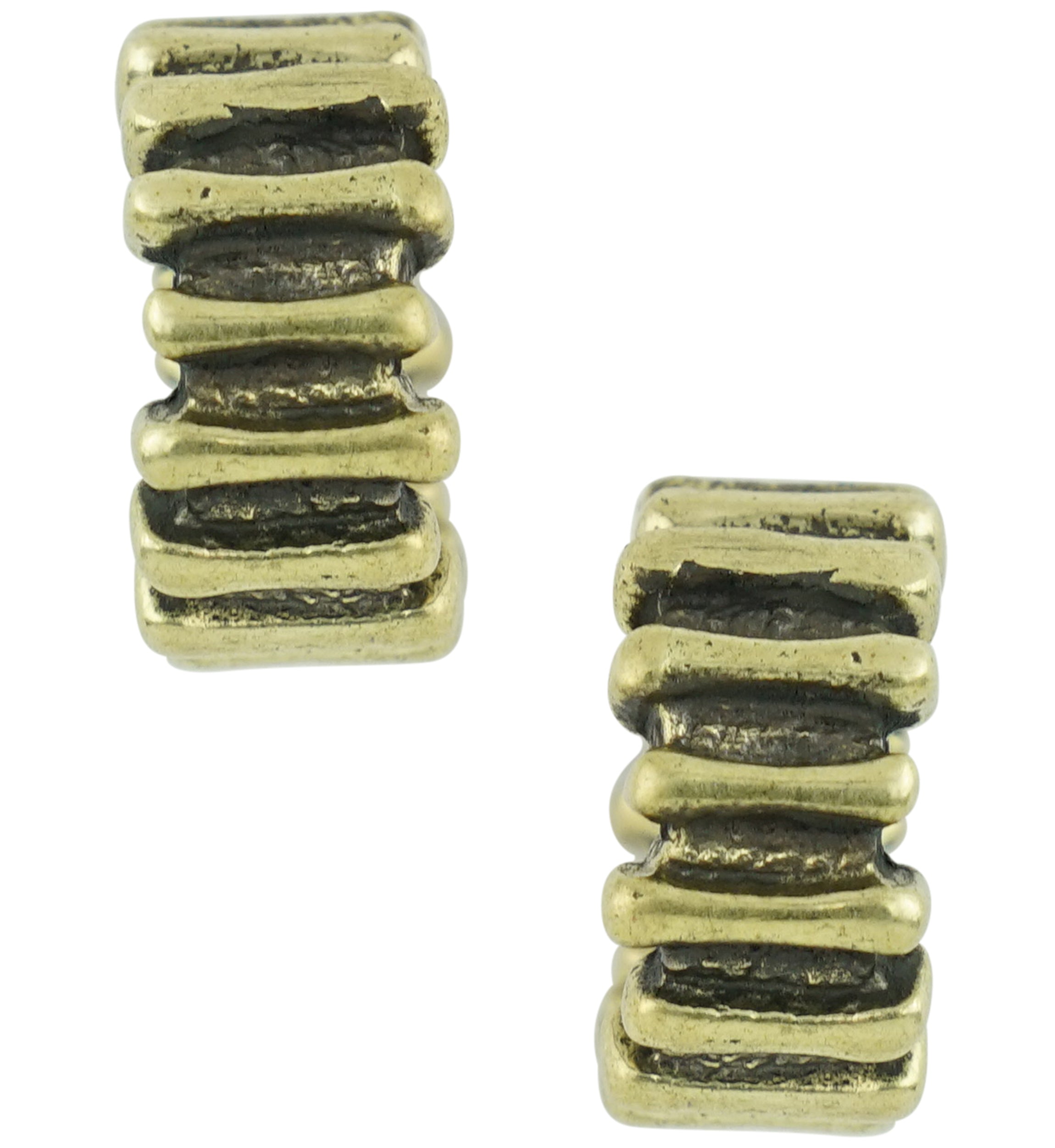 Tread Brass Hinged Stretched Ear Cuffs