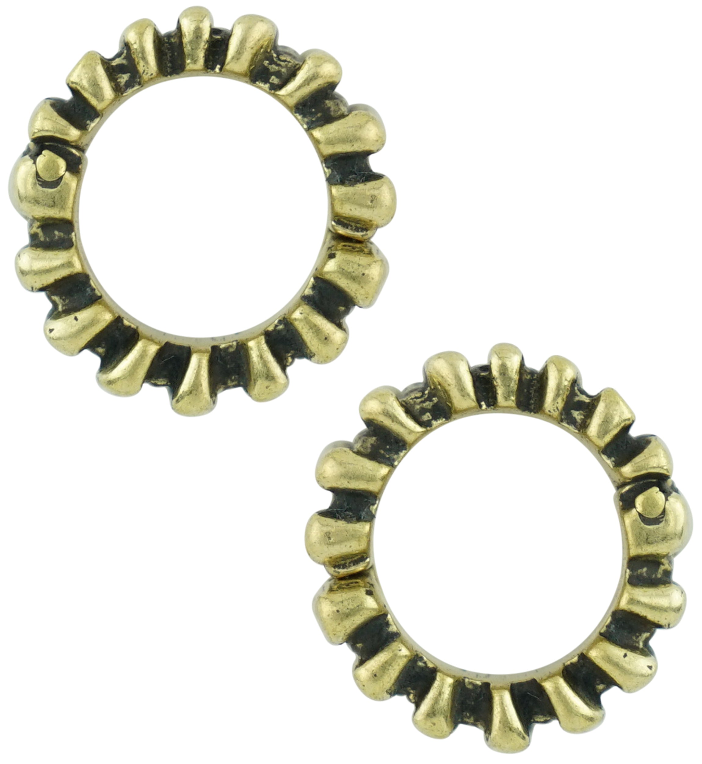 Tread Brass Hinged Stretched Ear Cuffs