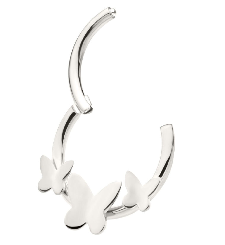 Triple Butterfly Stainless Steel Hinged Segment Ring