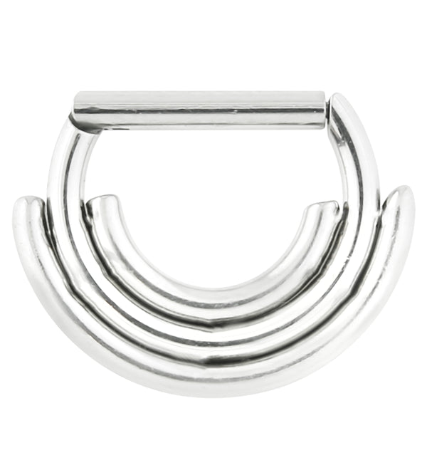 Triple Curve Stainless Steel Straight Hinged Segment Ring