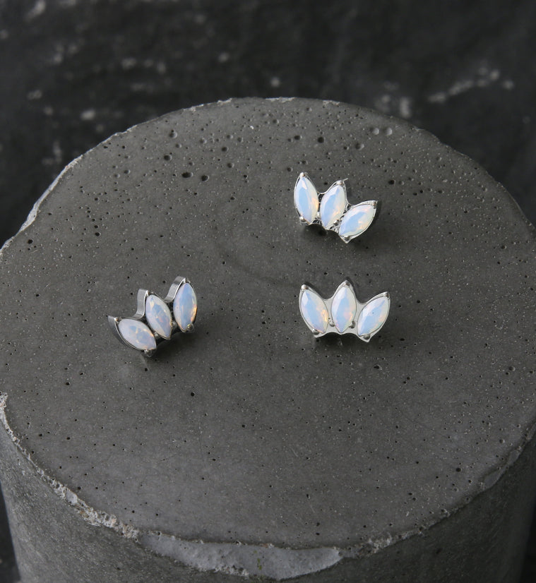 Triple Empress White Opalite Internally Threaded Titanium Top