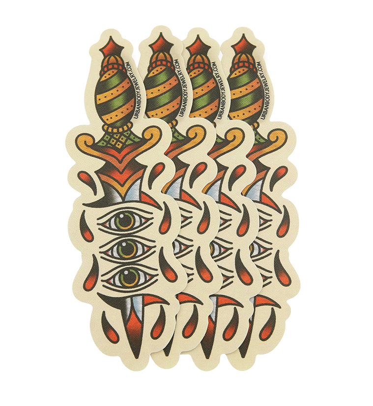 Triple Eye Dagger Sticker Pack (4 pack)