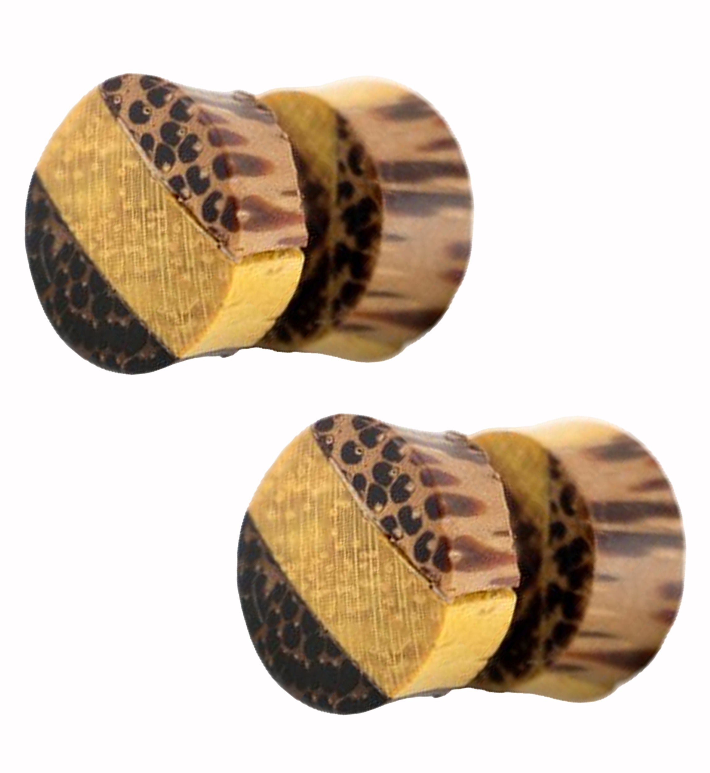 Triple Wooden Fake Gauges Plugs