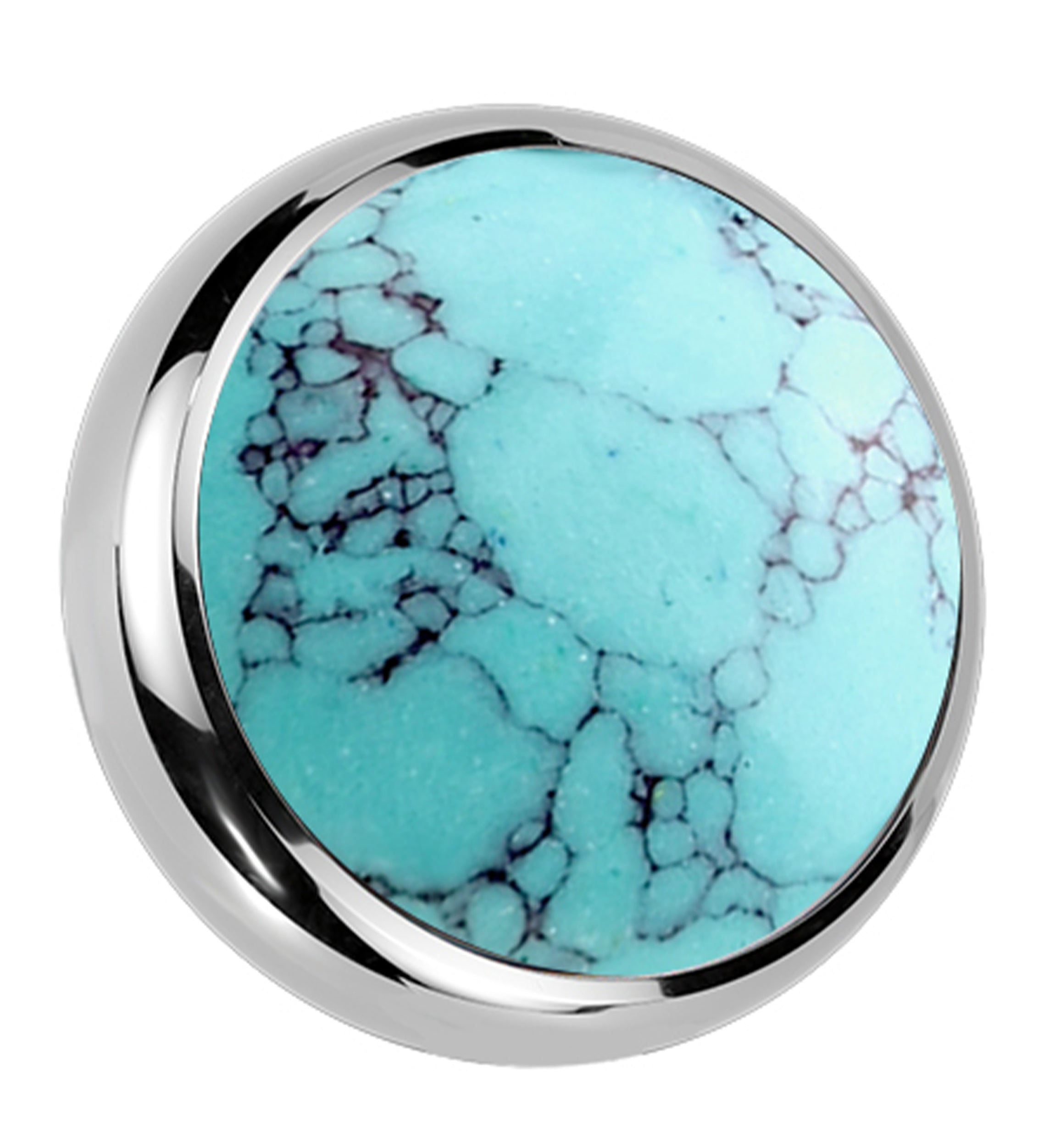 Turquoise Howlite Stone Titanium Bezel End