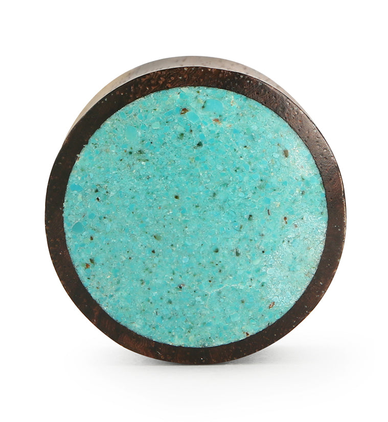 Sono Wood Plugs With Turquoise Stone Inlay