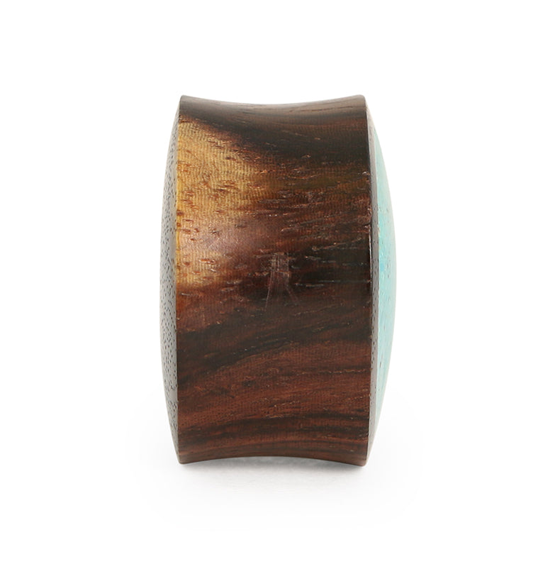 Sono Wood Plugs With Turquoise Stone Inlay