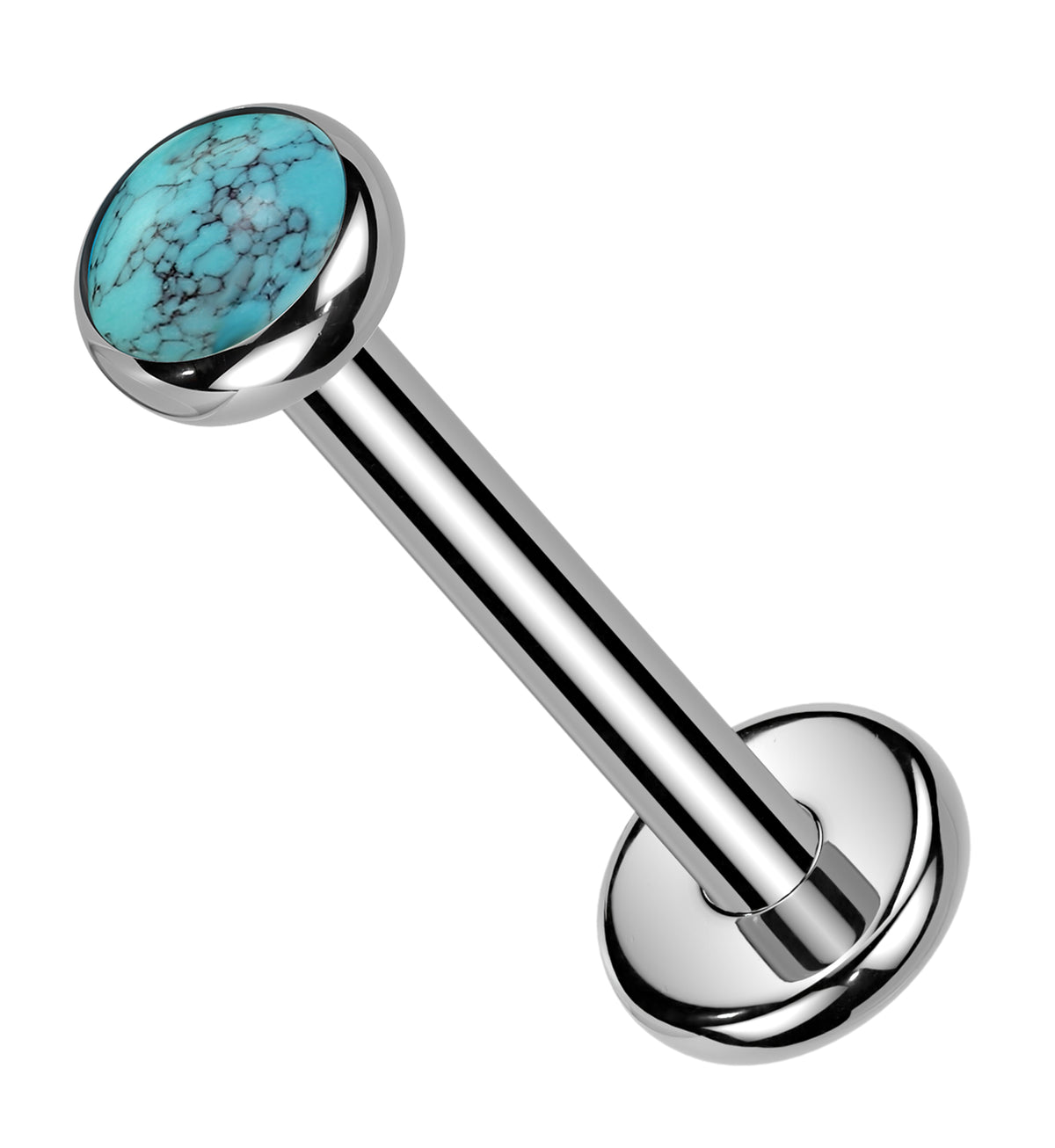 Turquoise Stone Titanium Threadless Labret