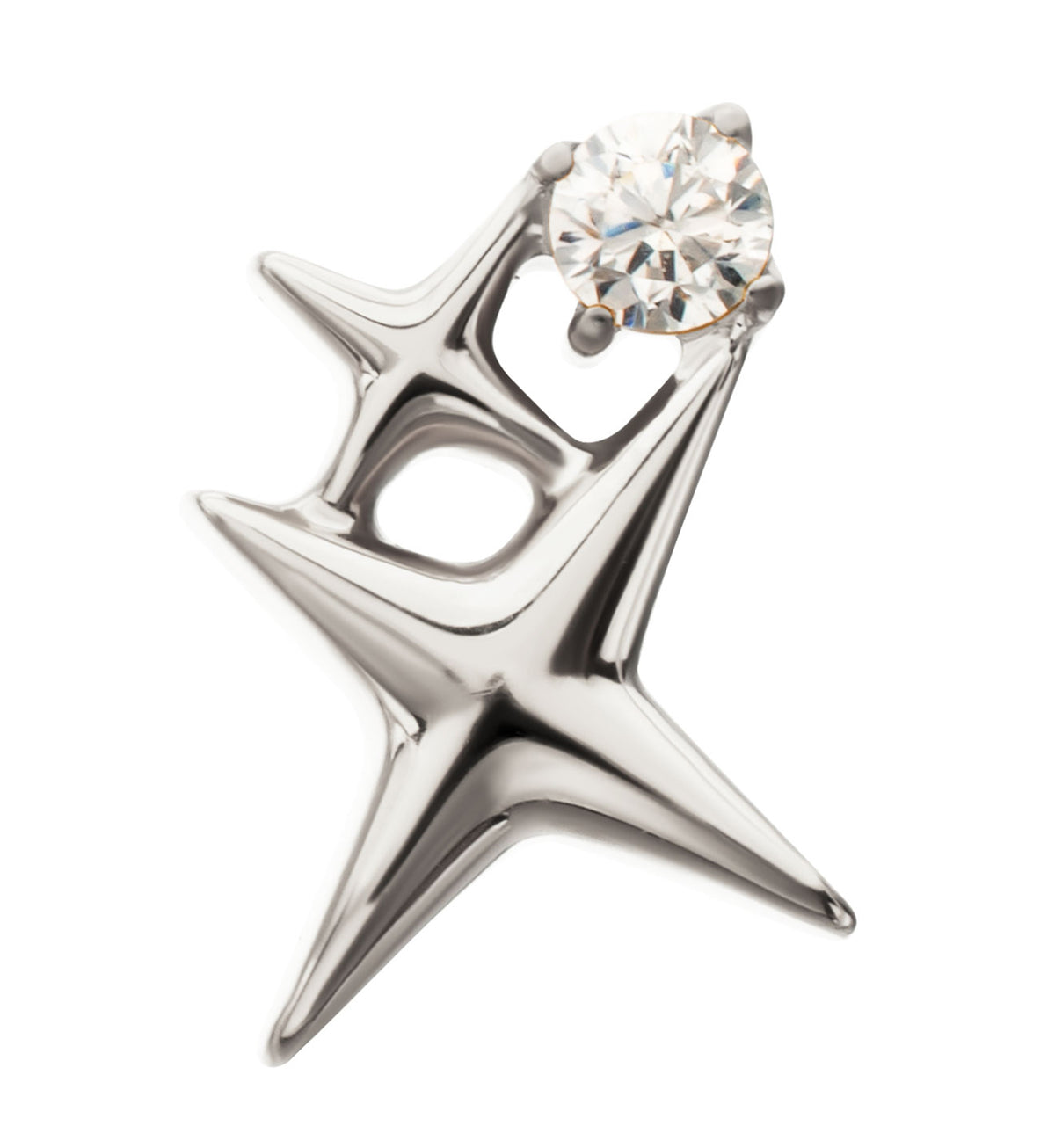 Twinkle Star CZ Titanium Threadless Top