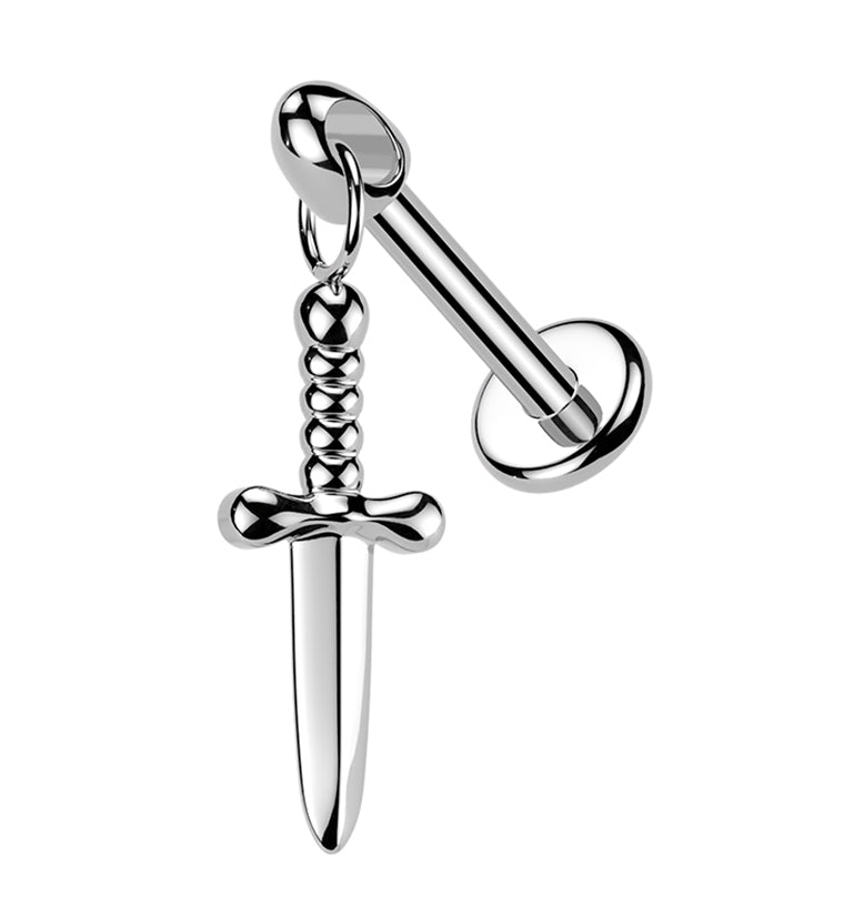 Twisted Handle Dagger Dangle Cone Top Internally Threaded Titanium Lab