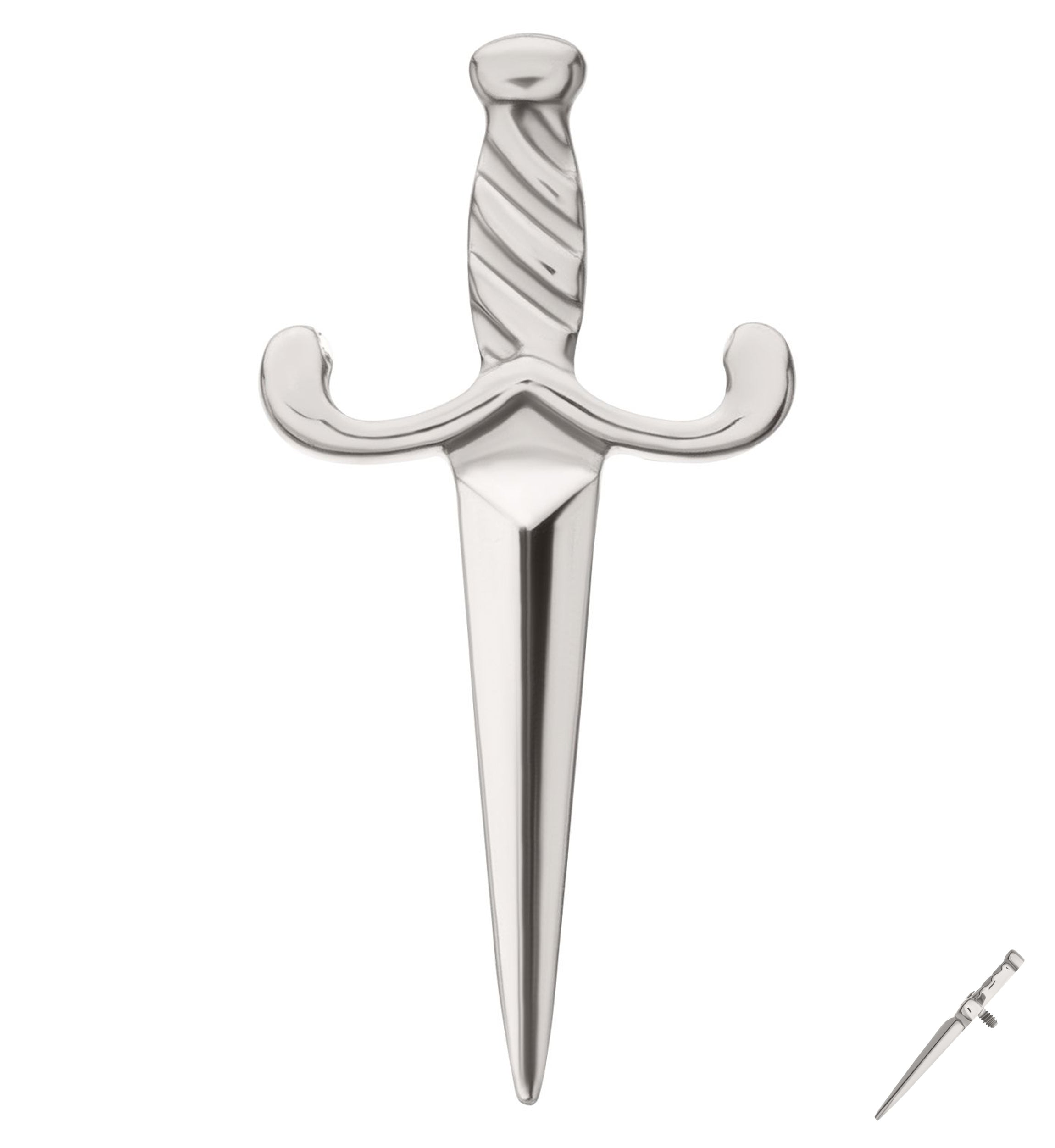 Twisted Handle Dagger Titanium Internally Threaded Top