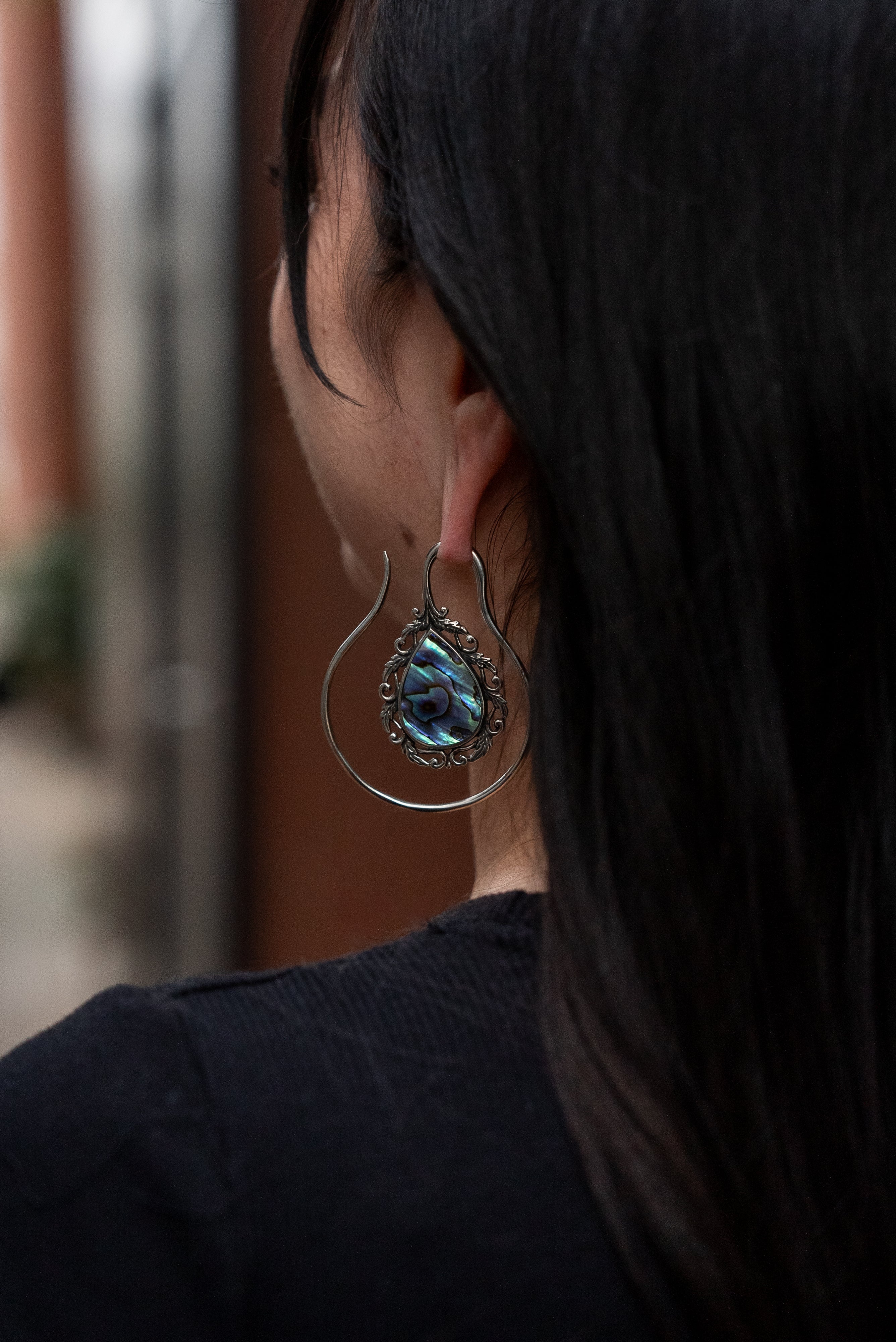 Vague Abalone White Brass Ear Weights