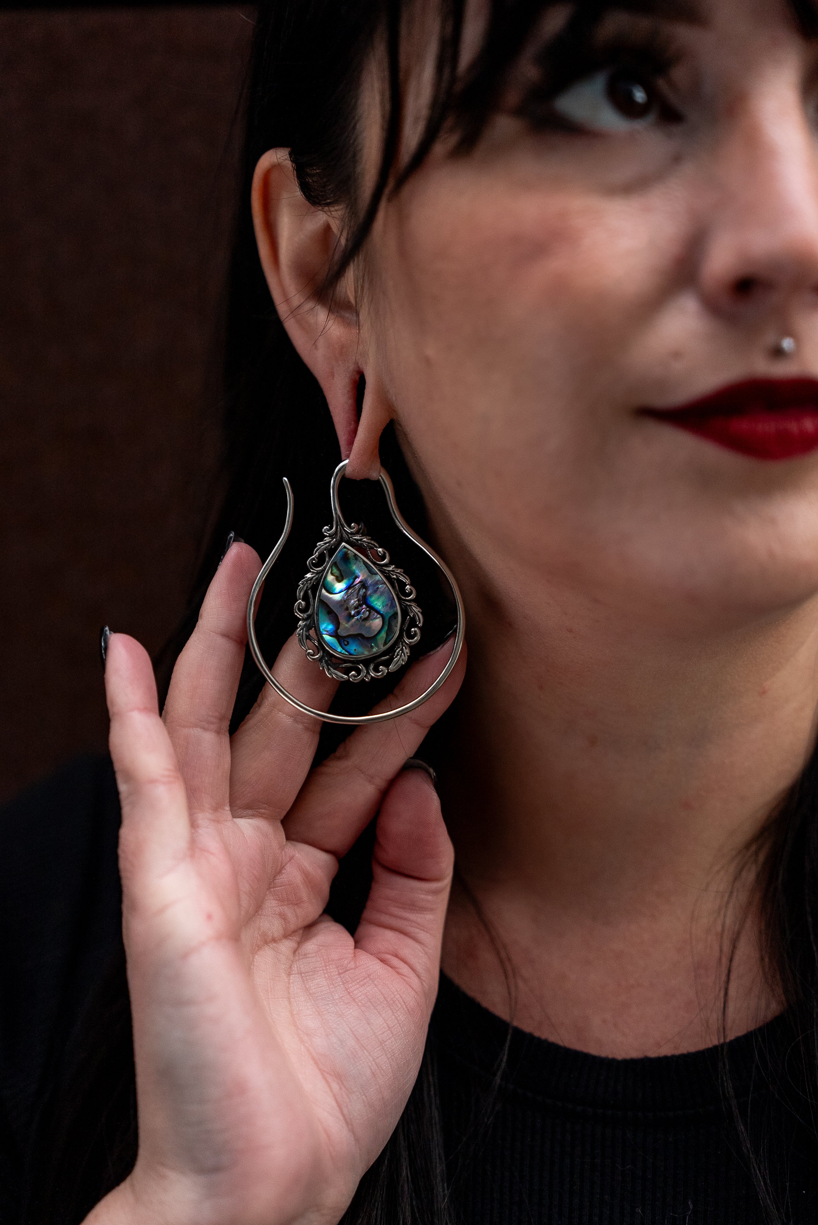 Vague Abalone White Brass Ear Weights