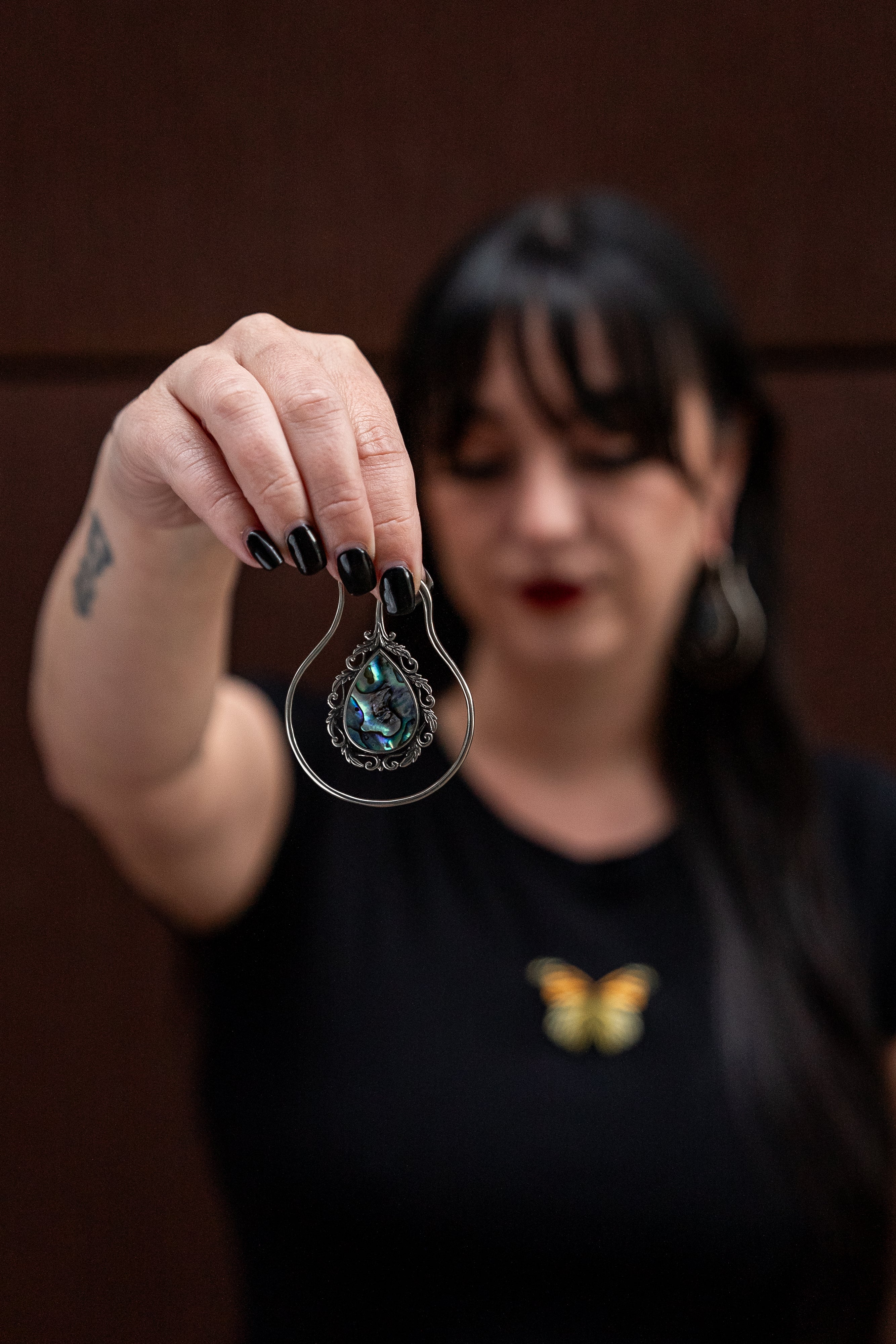 Vague Abalone White Brass Ear Weights