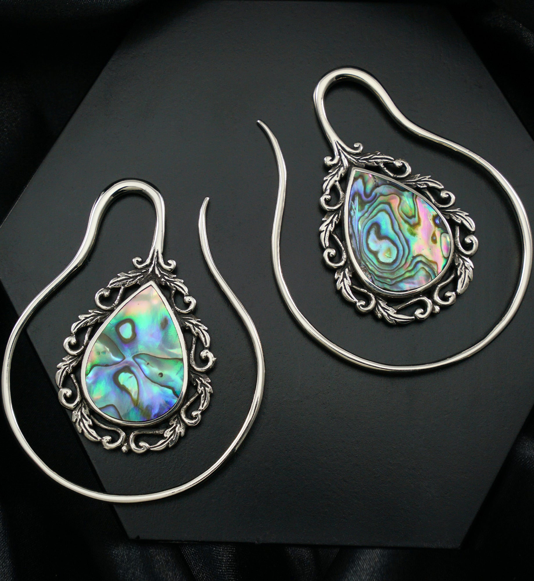 Vague Abalone White Brass Ear Weights