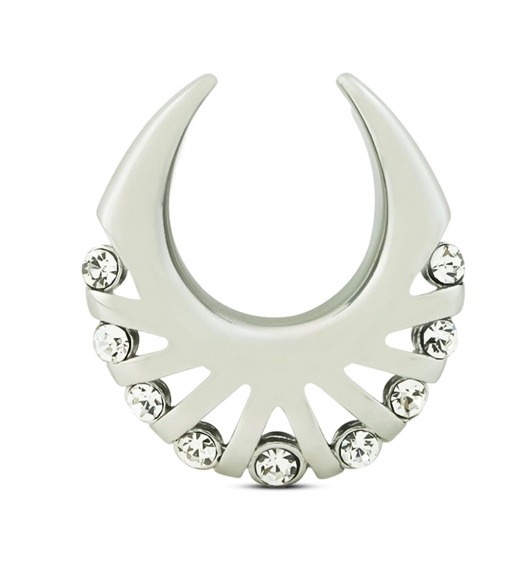 Vane Clear CZ Stainless Steel Saddles