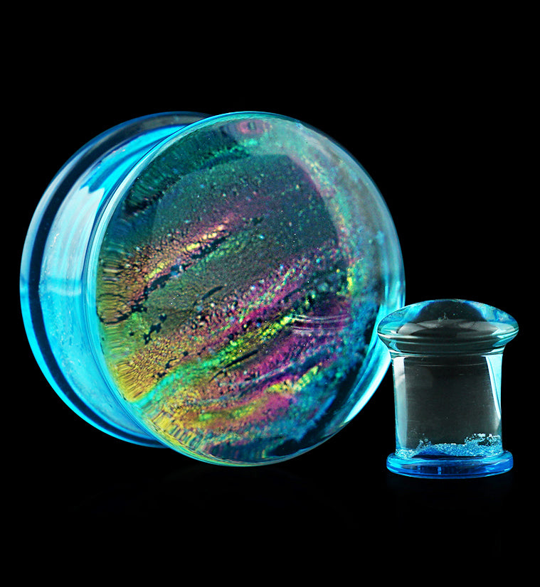 Vice Blue & Pink Dichroic Glass Plugs