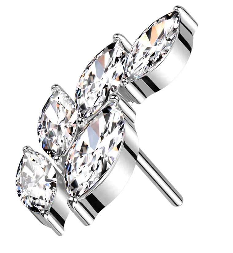 Vine Clear CZ Titanium Threadless Top