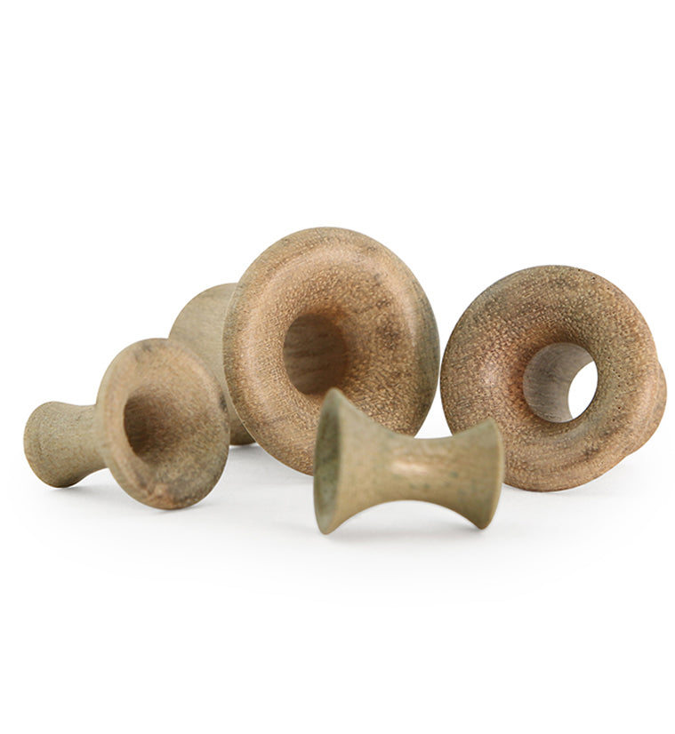 Waru Wood Mayan Flare Tunnel Plugs