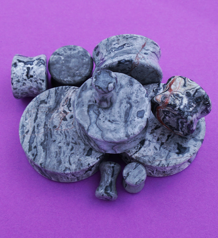 Wave Jasper Stone Plugs