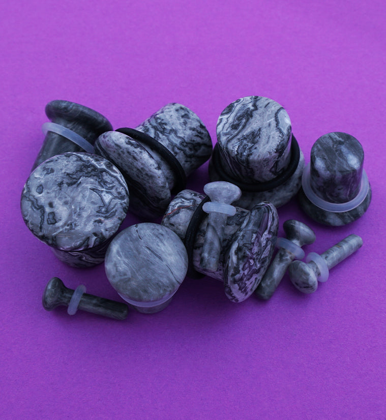 Wave Jasper Stone  Plugs - Single Flare