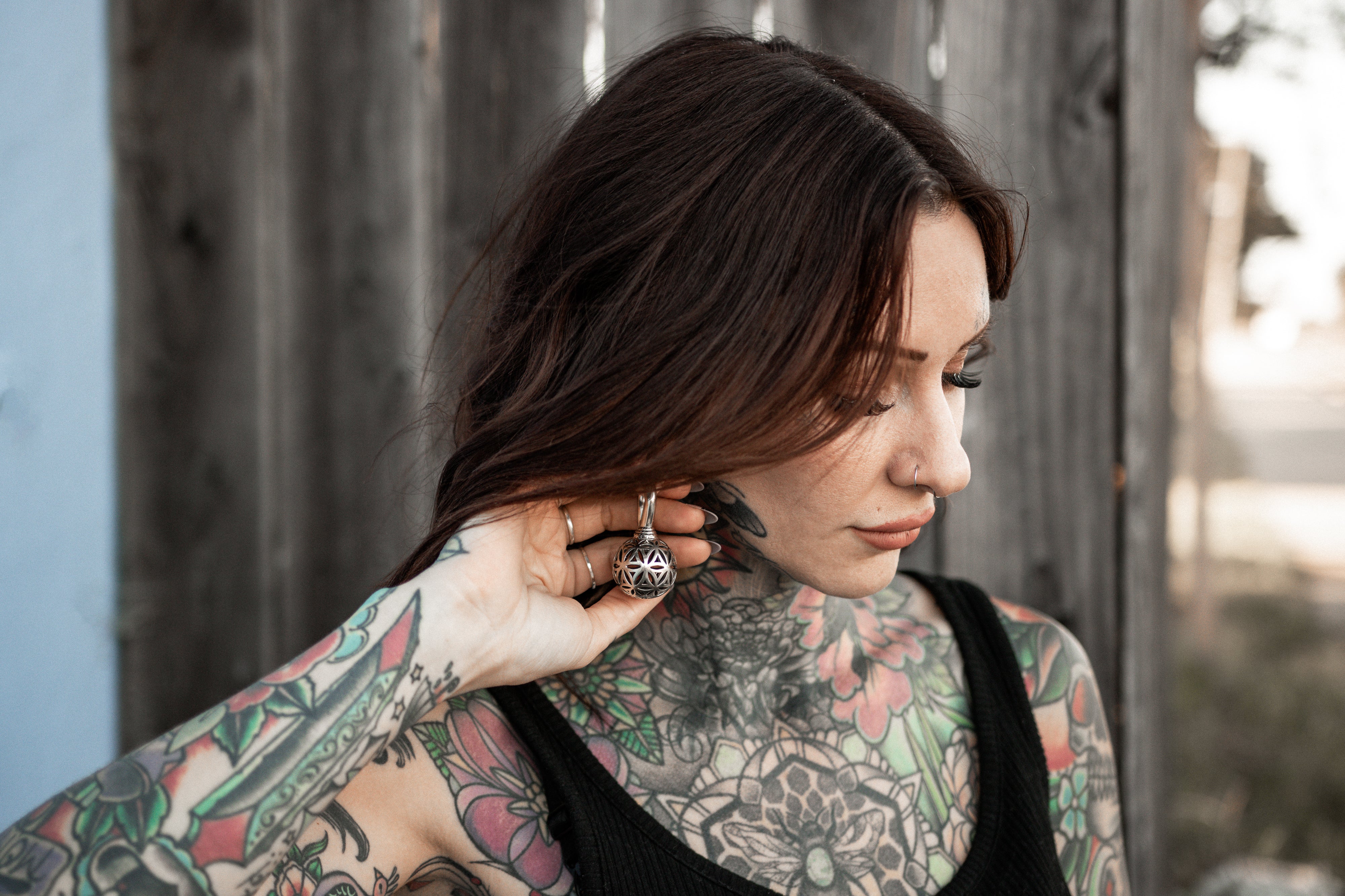 White Brass Orb Ear Weights